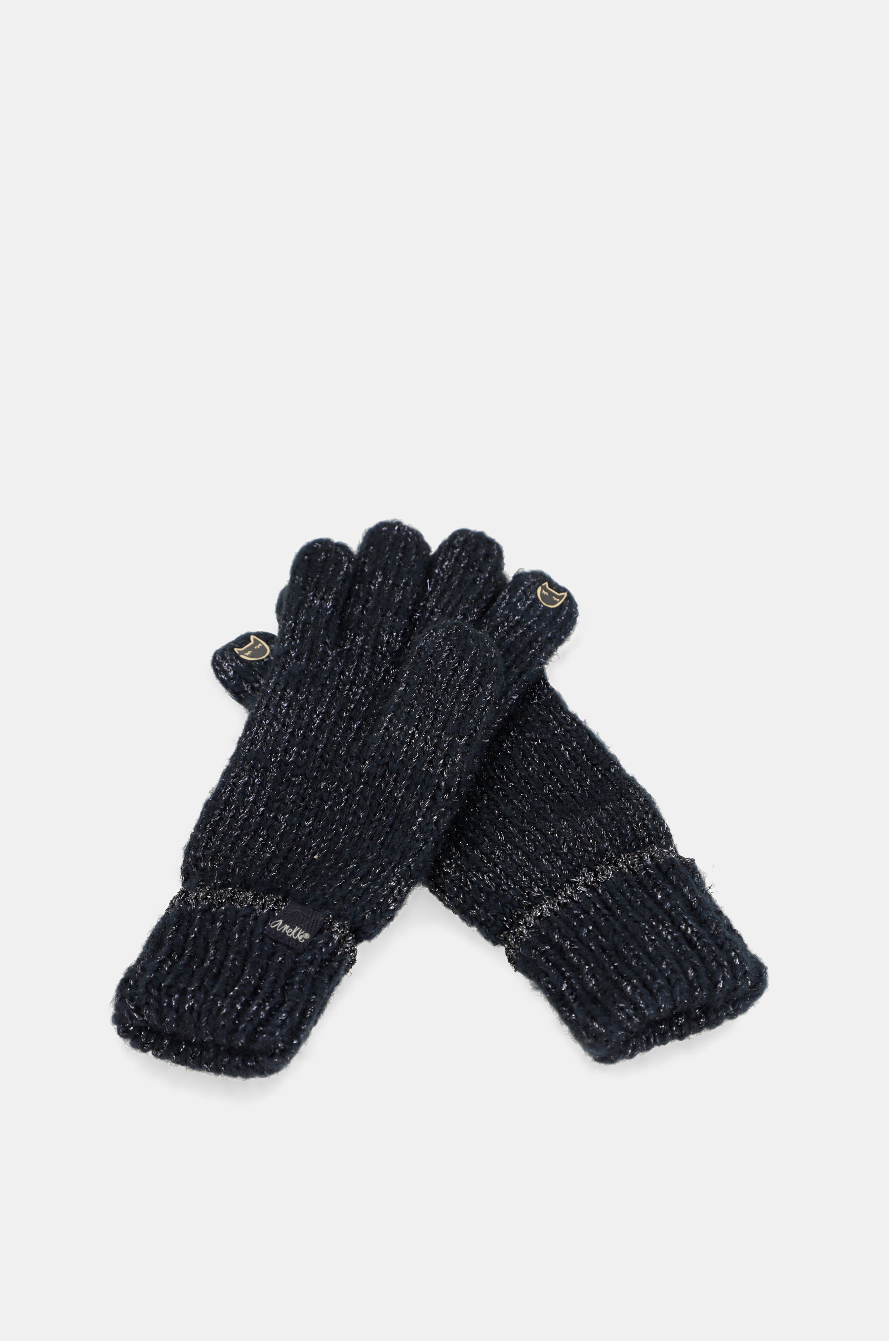 Navy blue logomania gloves.
