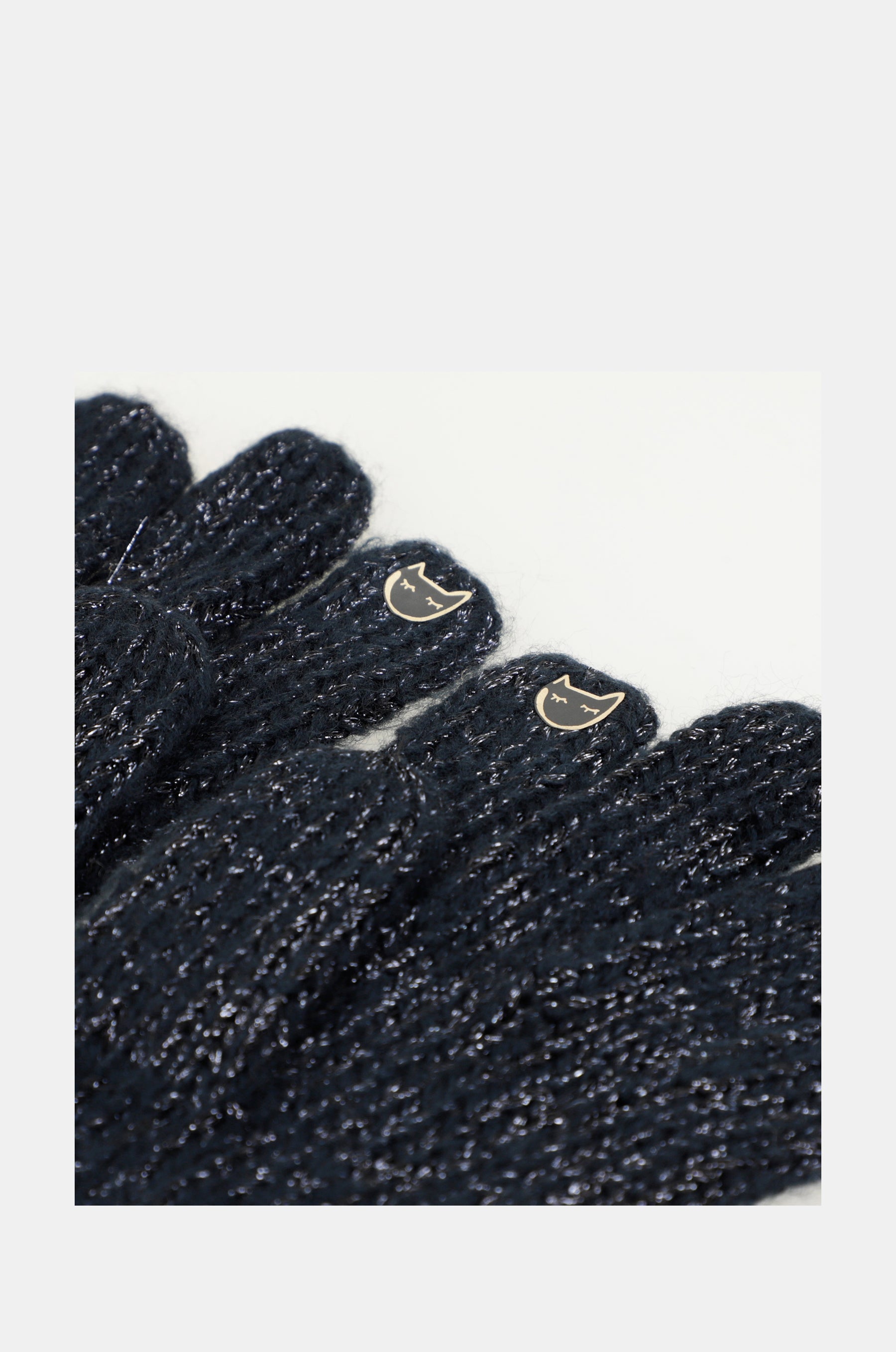Navy blue logomania gloves.