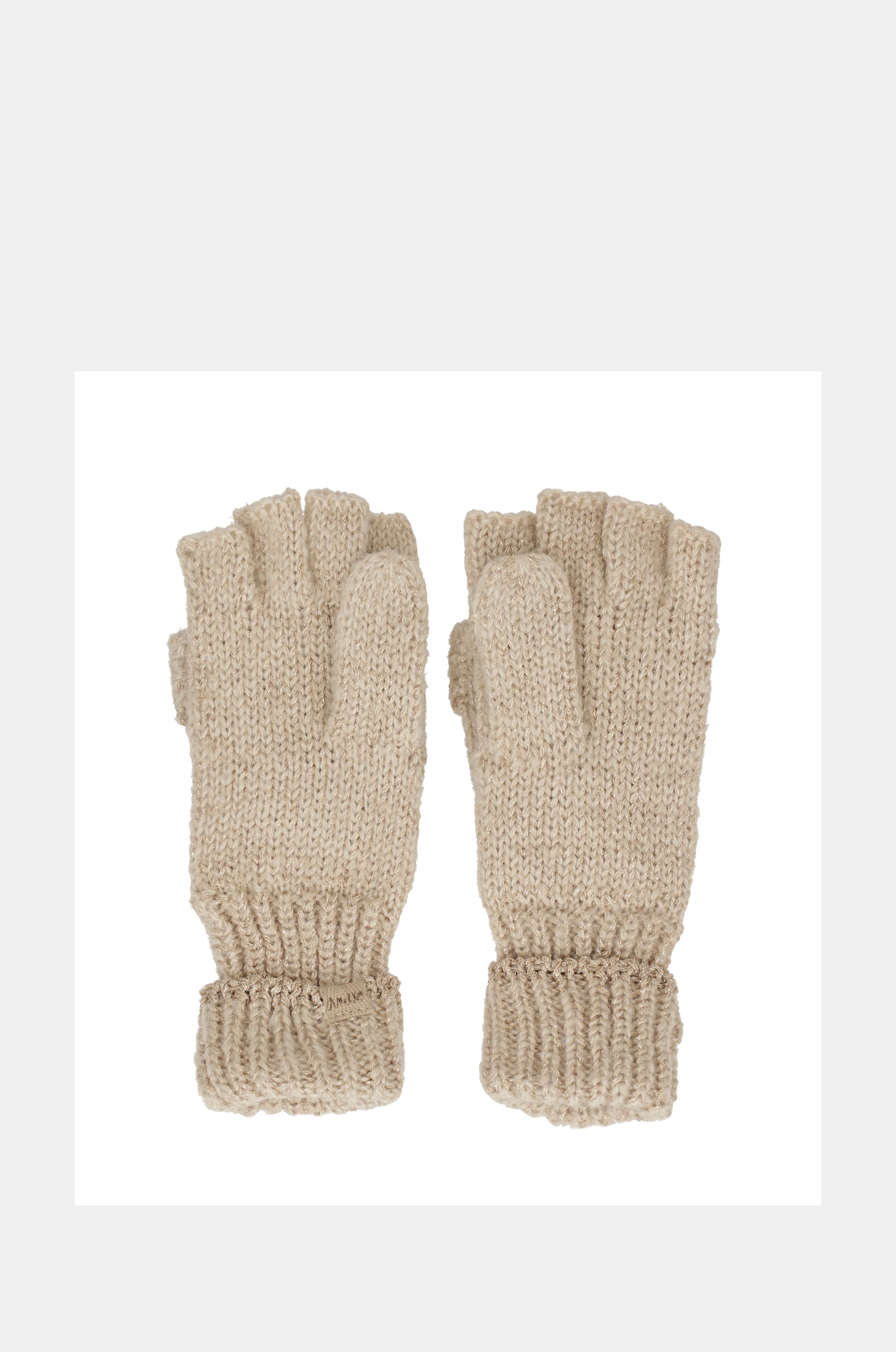 Beige logo mittens