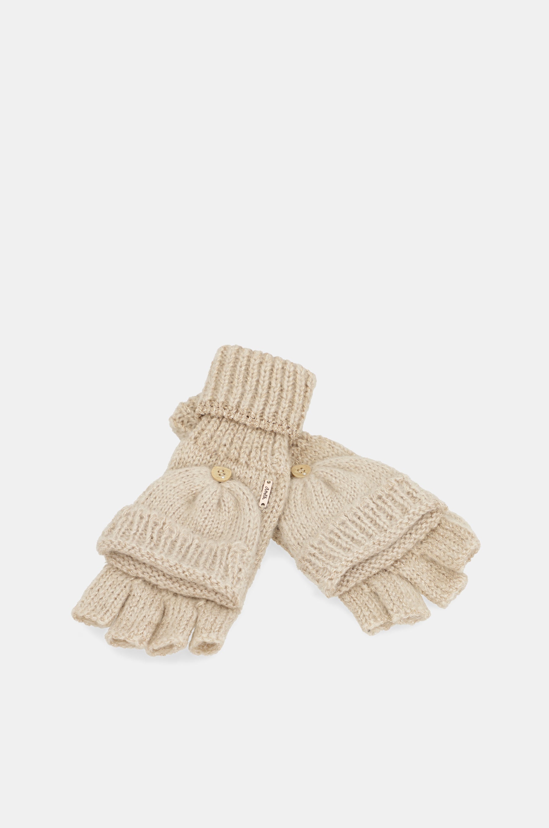 Beige logo mittens