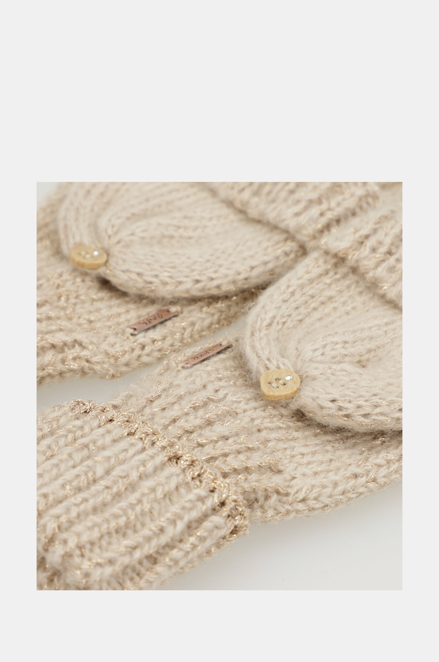 Beige logo mittens