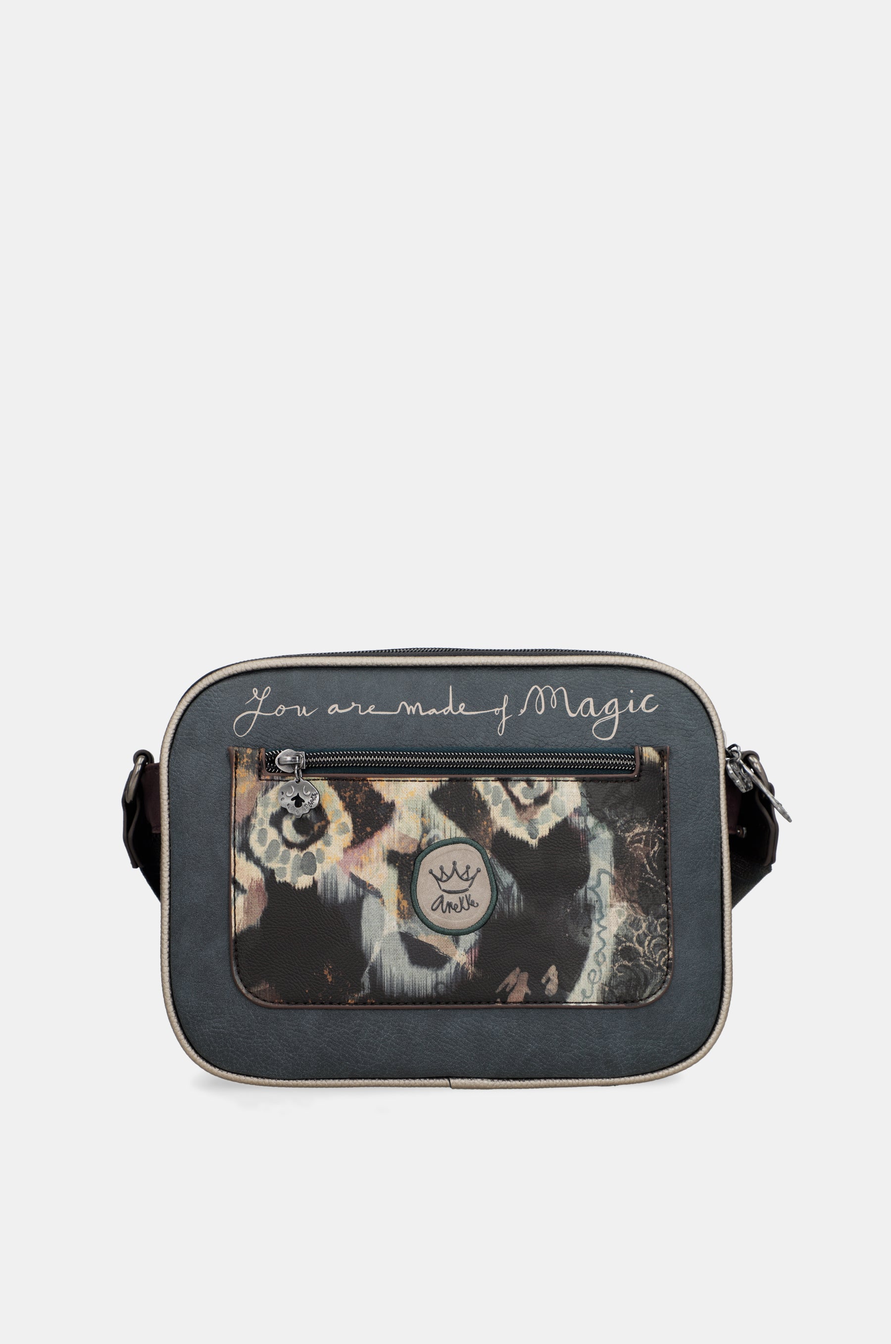 Real 3-compartment crossbody bag