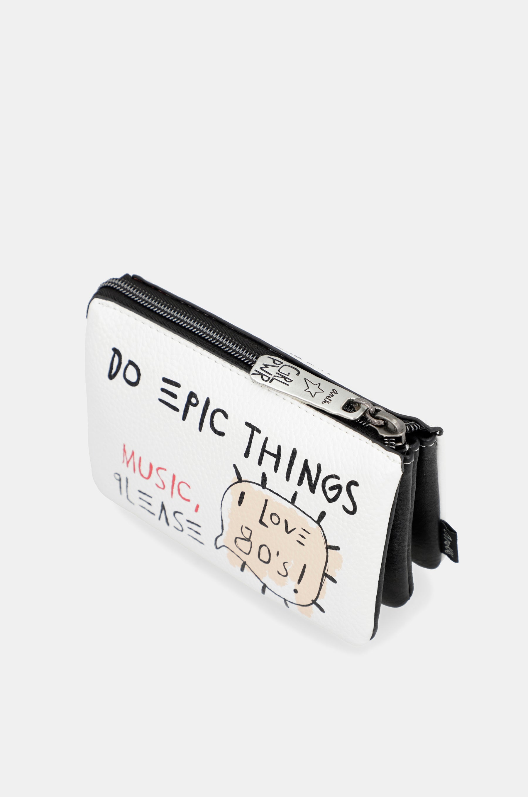 White triple compartment purse Energy