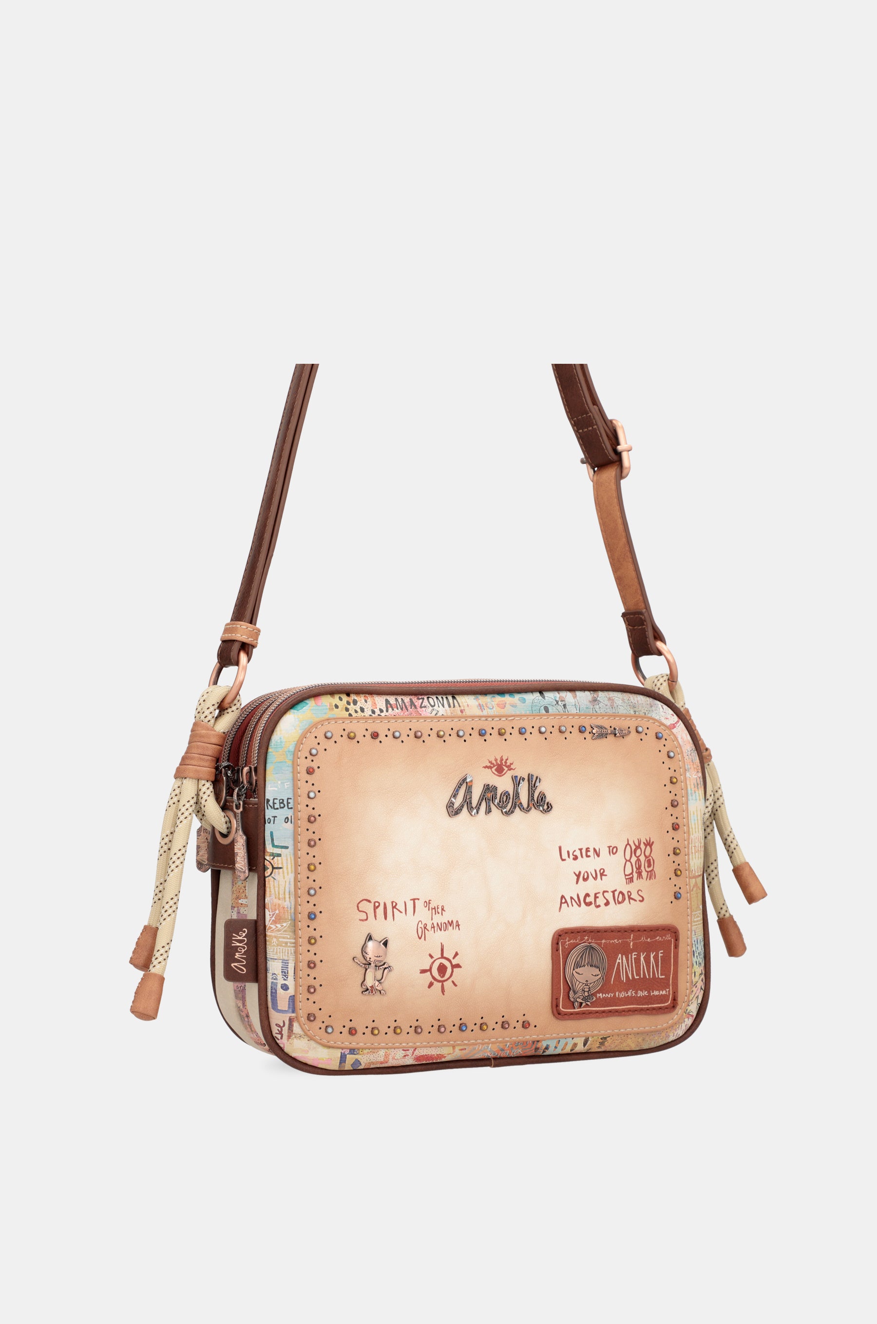 Tribe crossbody bag with 3 compartments
