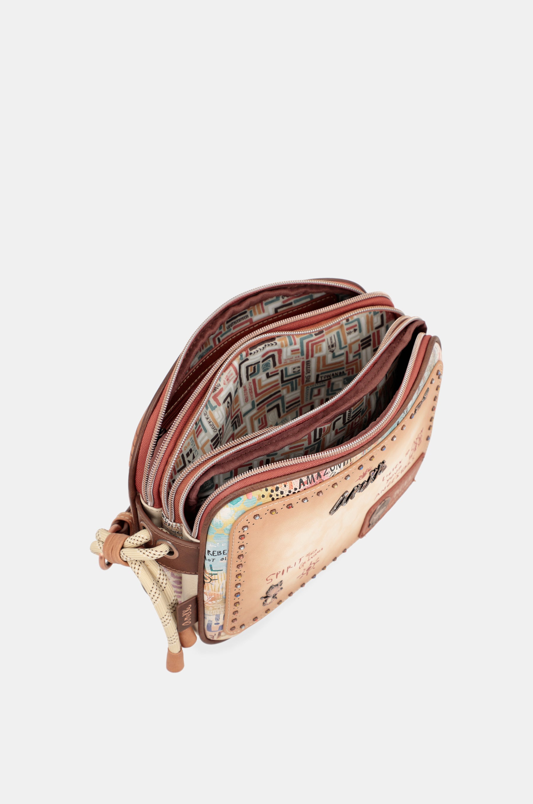 Tribe crossbody bag with 3 compartments