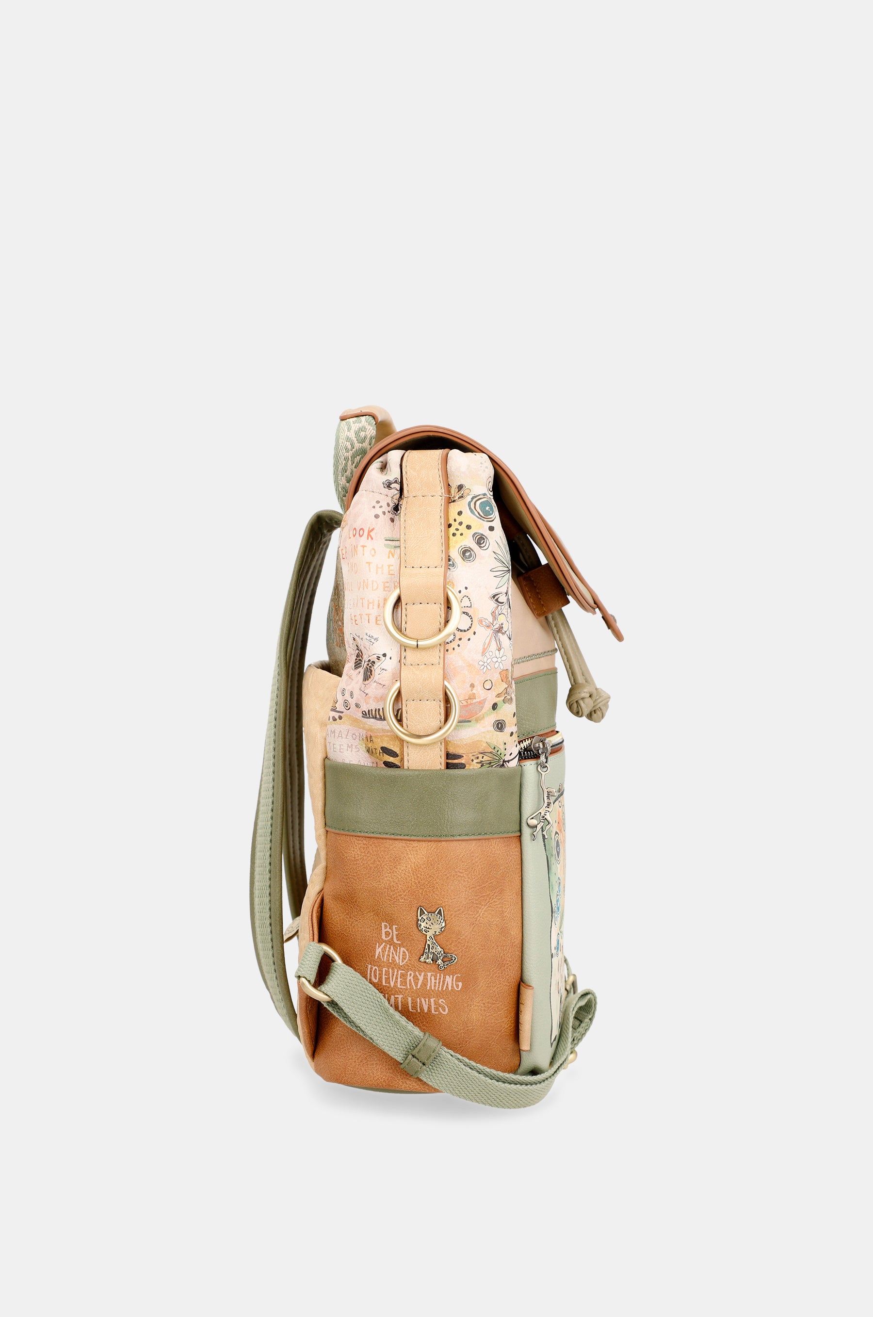 Butterfly backpack with flap