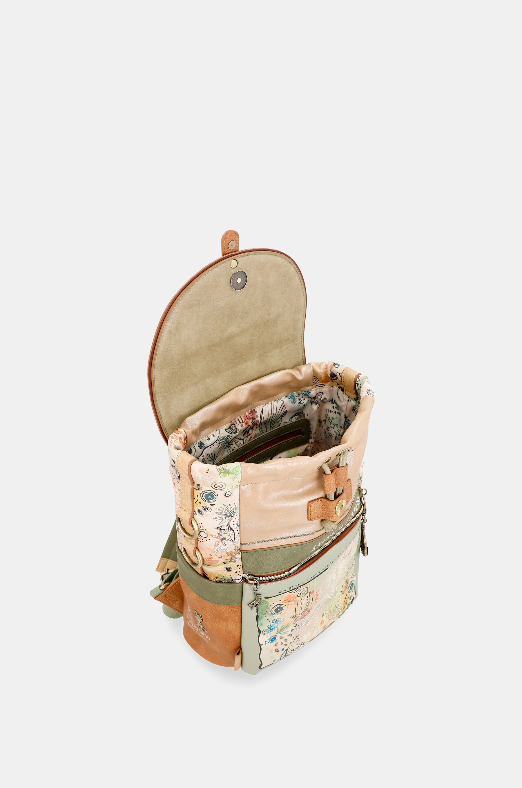 Butterfly backpack with flap