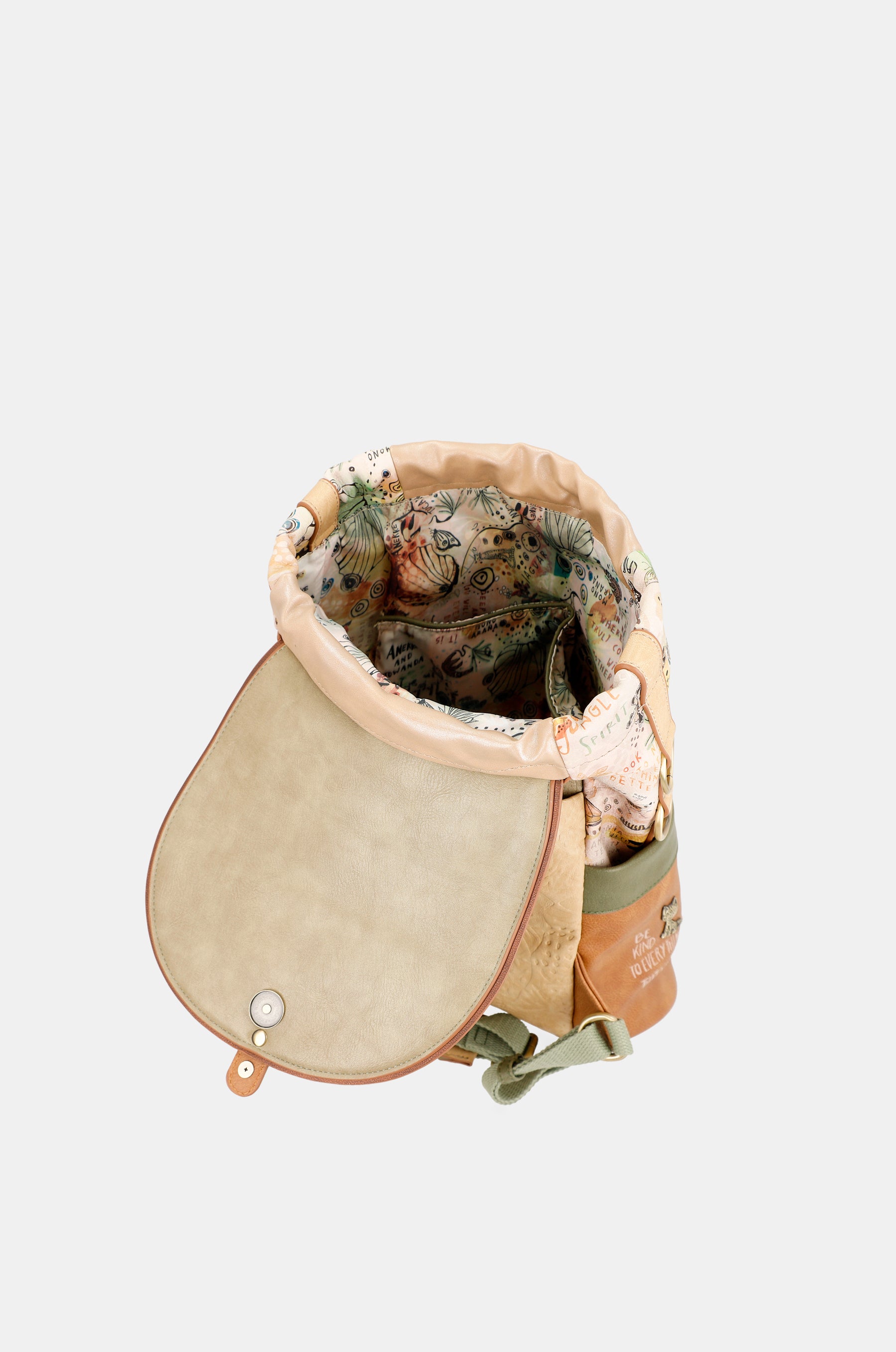 Butterfly backpack with flap
