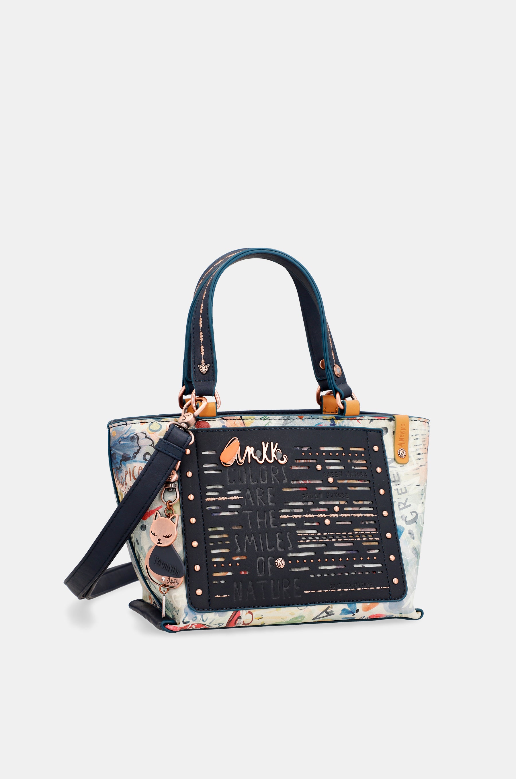 Nature Pachamama navy blue tote bag