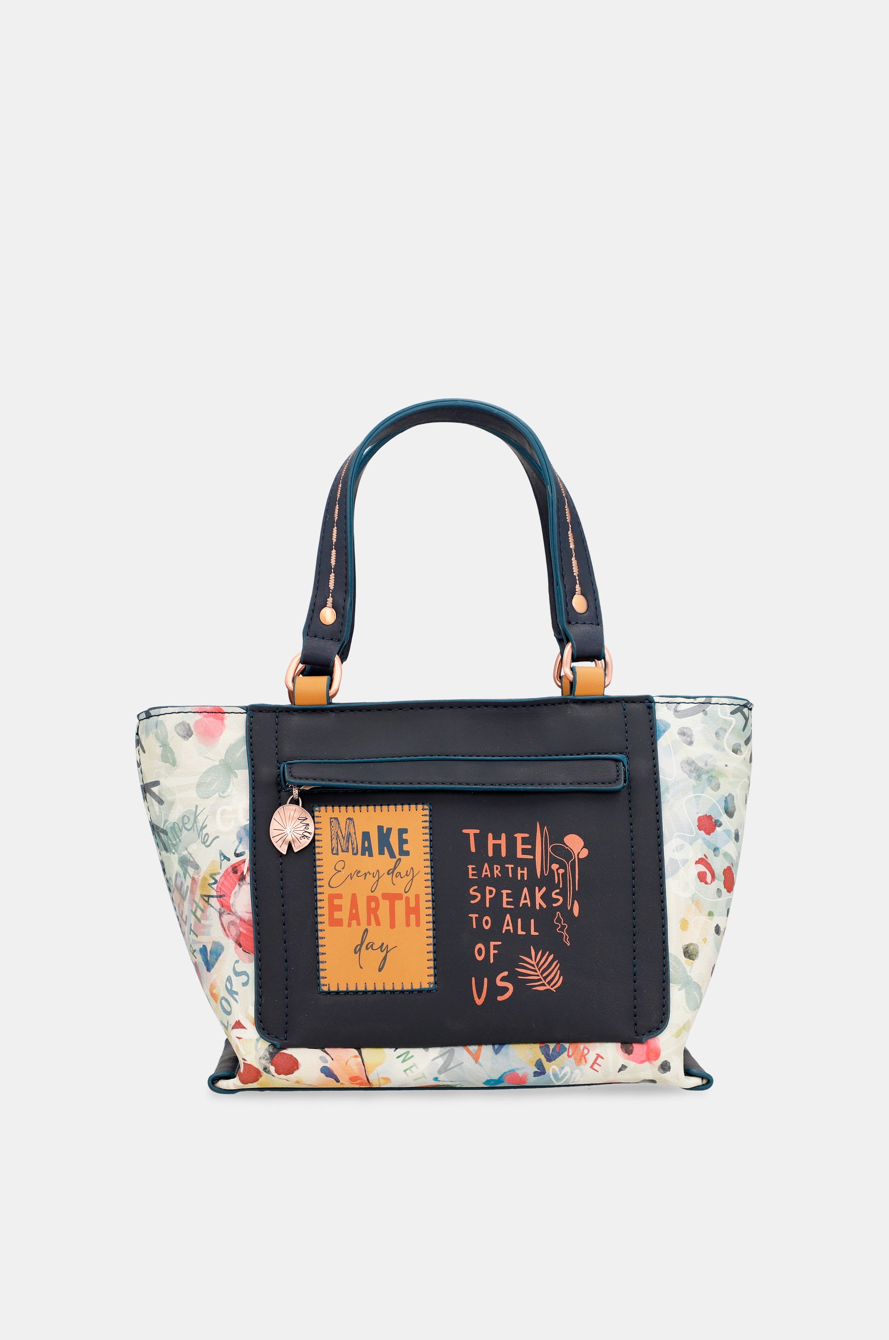 Nature Pachamama navy blue tote bag