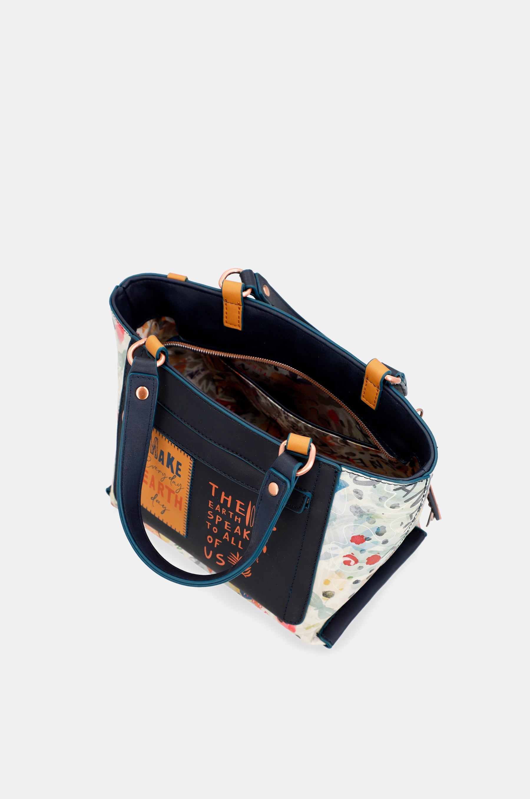 Nature Pachamama navy blue tote bag