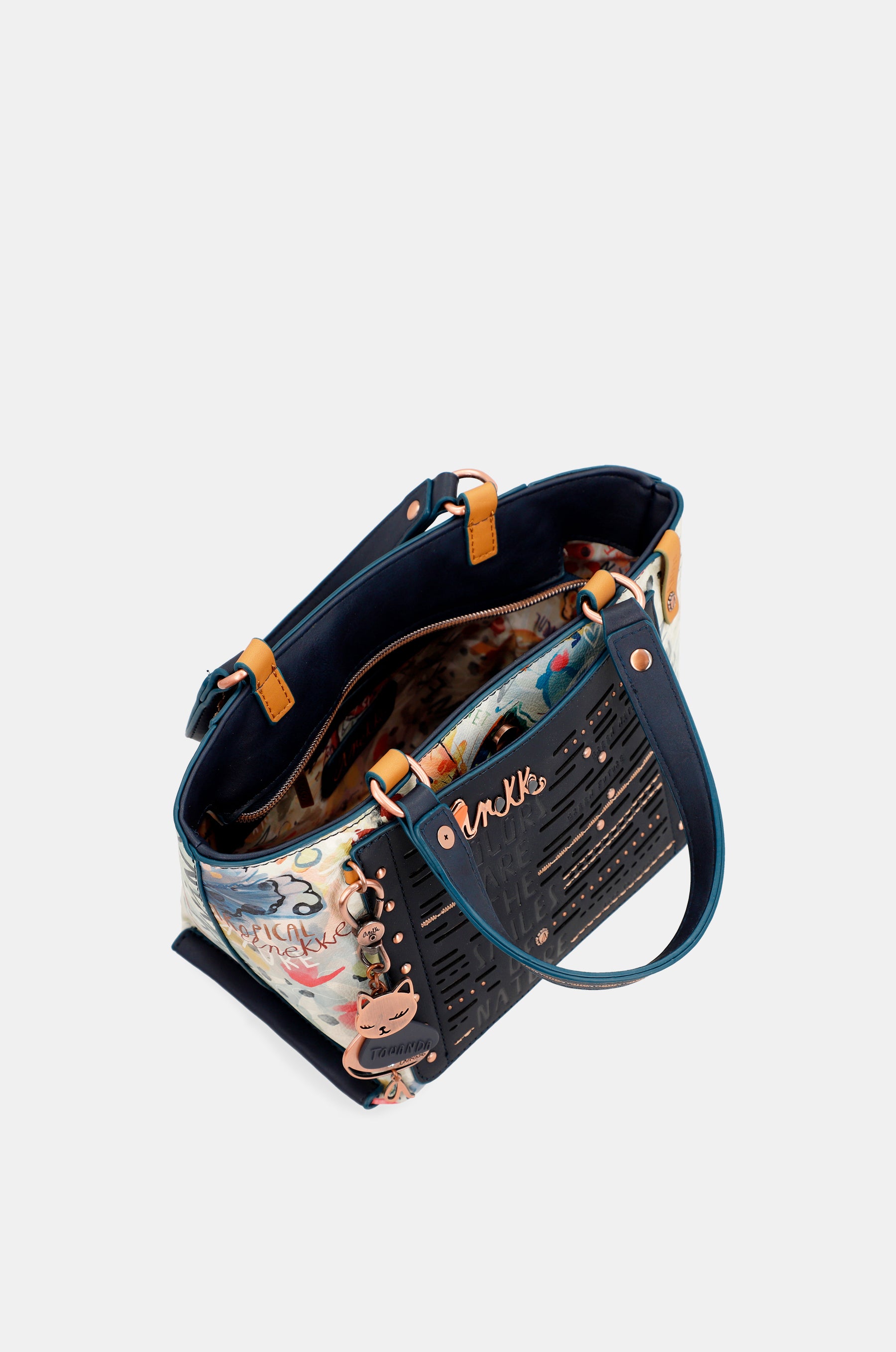 Nature Pachamama navy blue tote bag