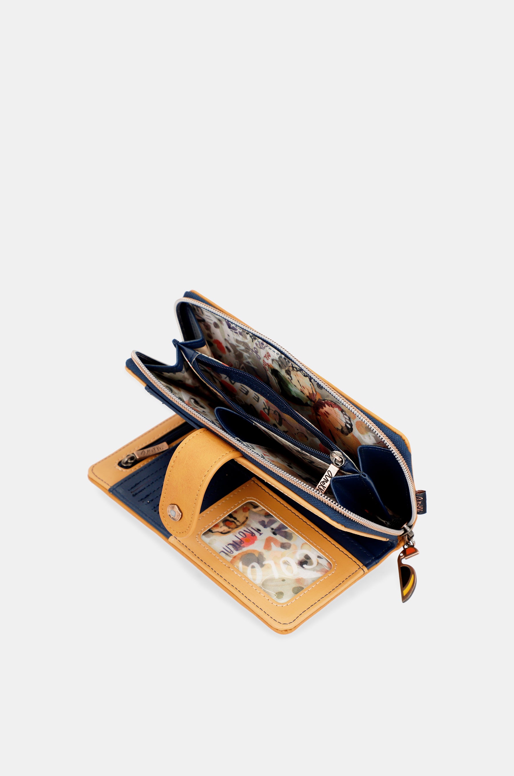 Nature Pachamama navy blue large RFID wallet