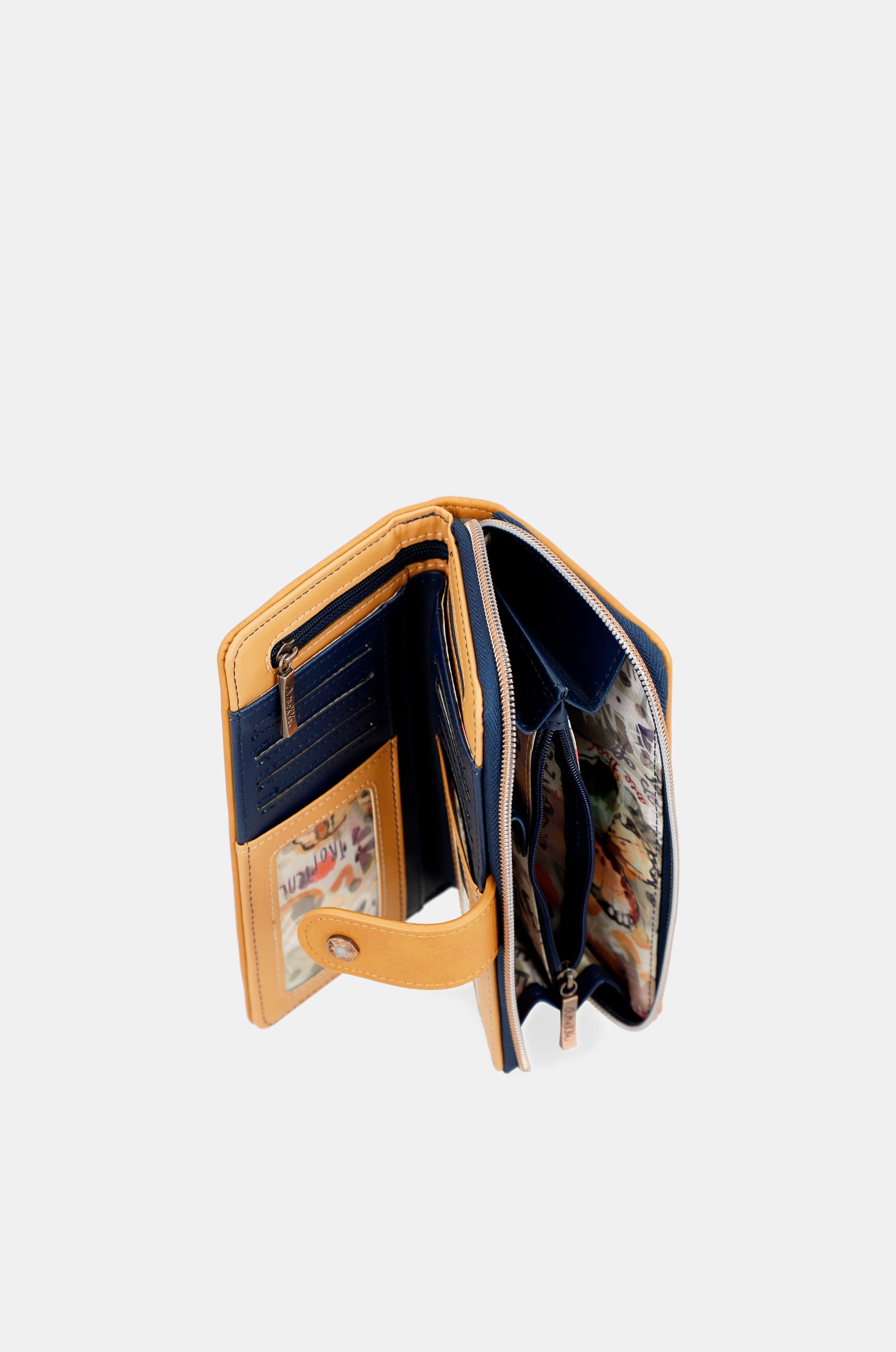 Nature Pachamama navy blue large RFID wallet