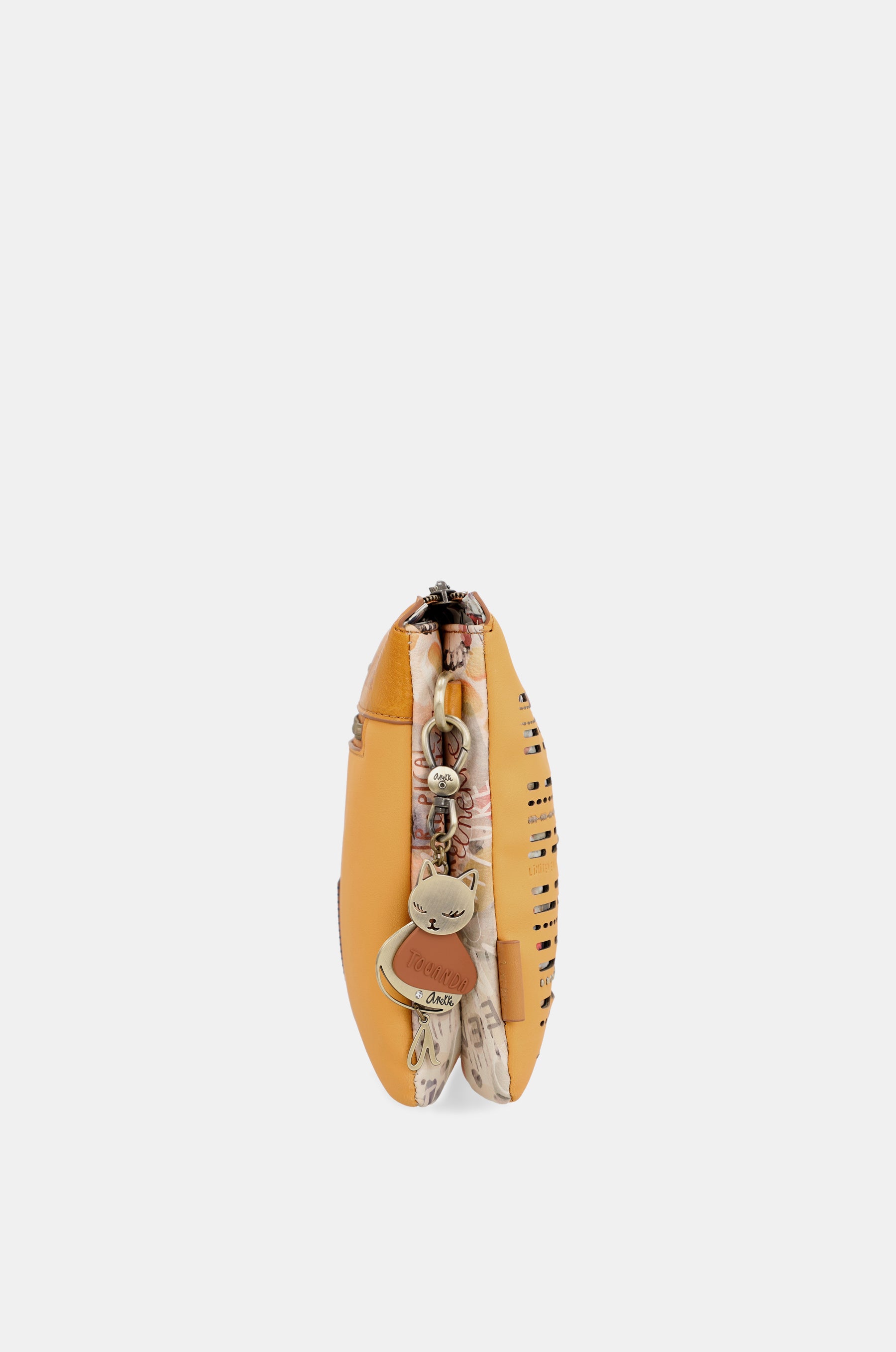Nature Pachamama ochre crossbody bag with two compartments