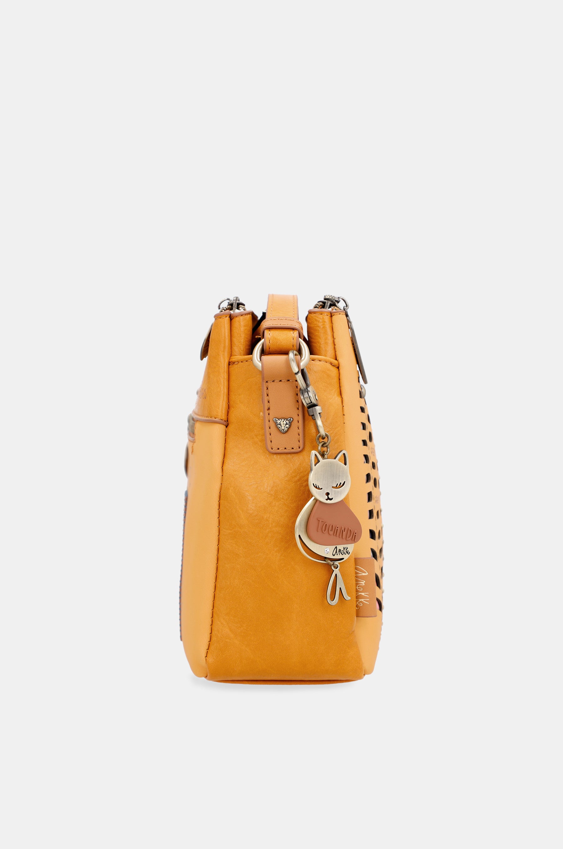 Nature Pachamama ochre crossbody bag with 3 compartments