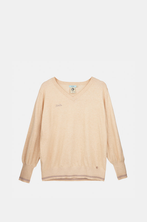 Beige Shōen V-Neck Sweater