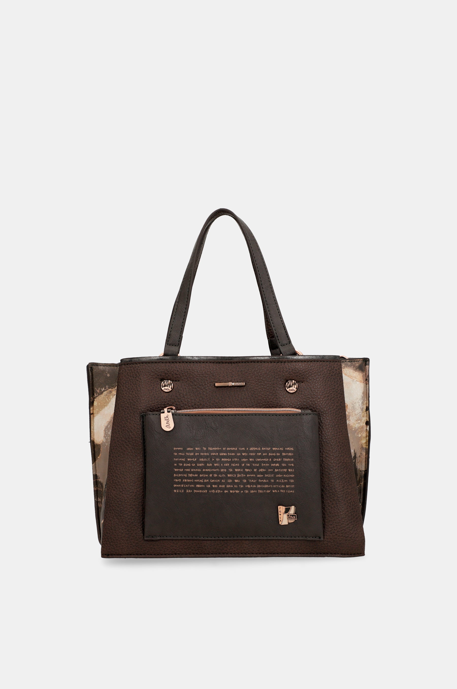 Shōen brown tote with shoulder strap