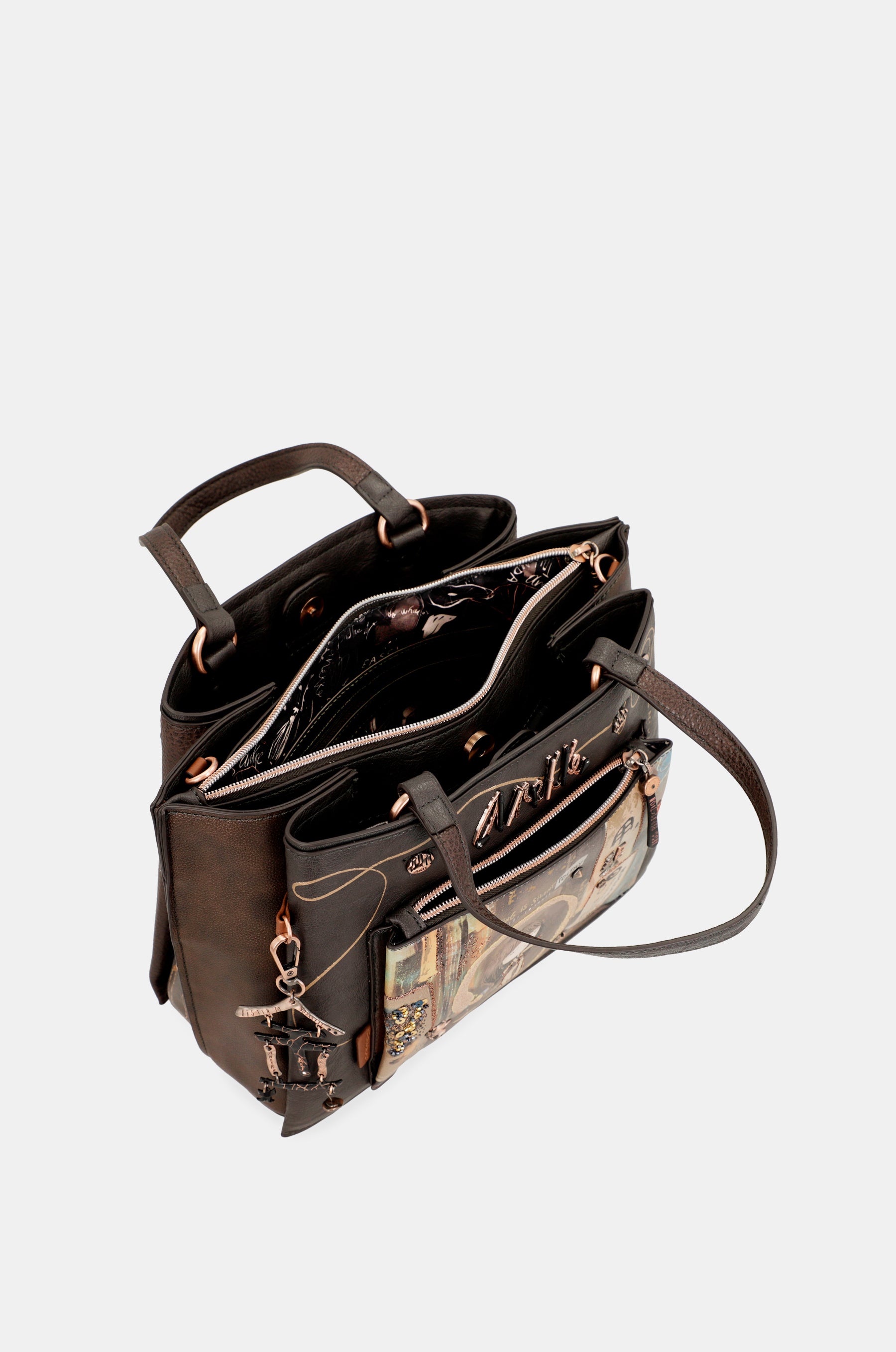 Shōen brown tote with shoulder strap