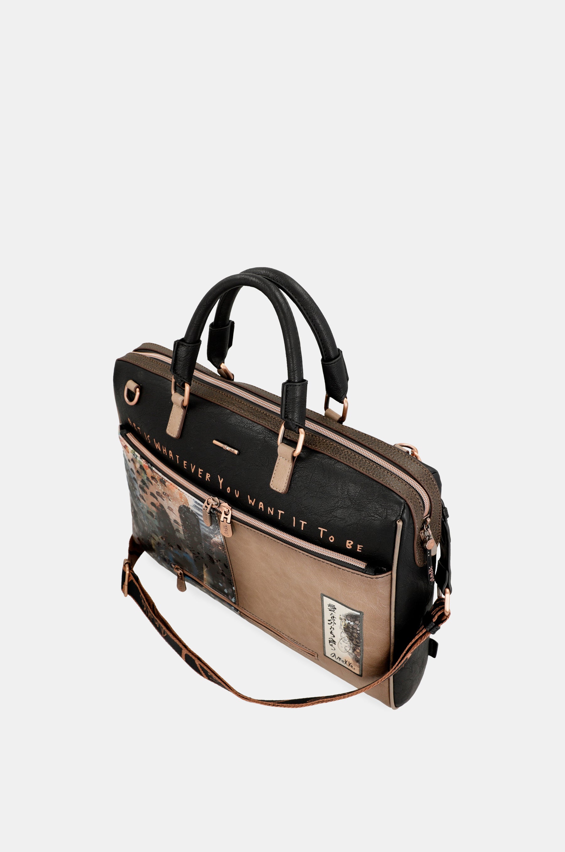 Shōen black briefcase