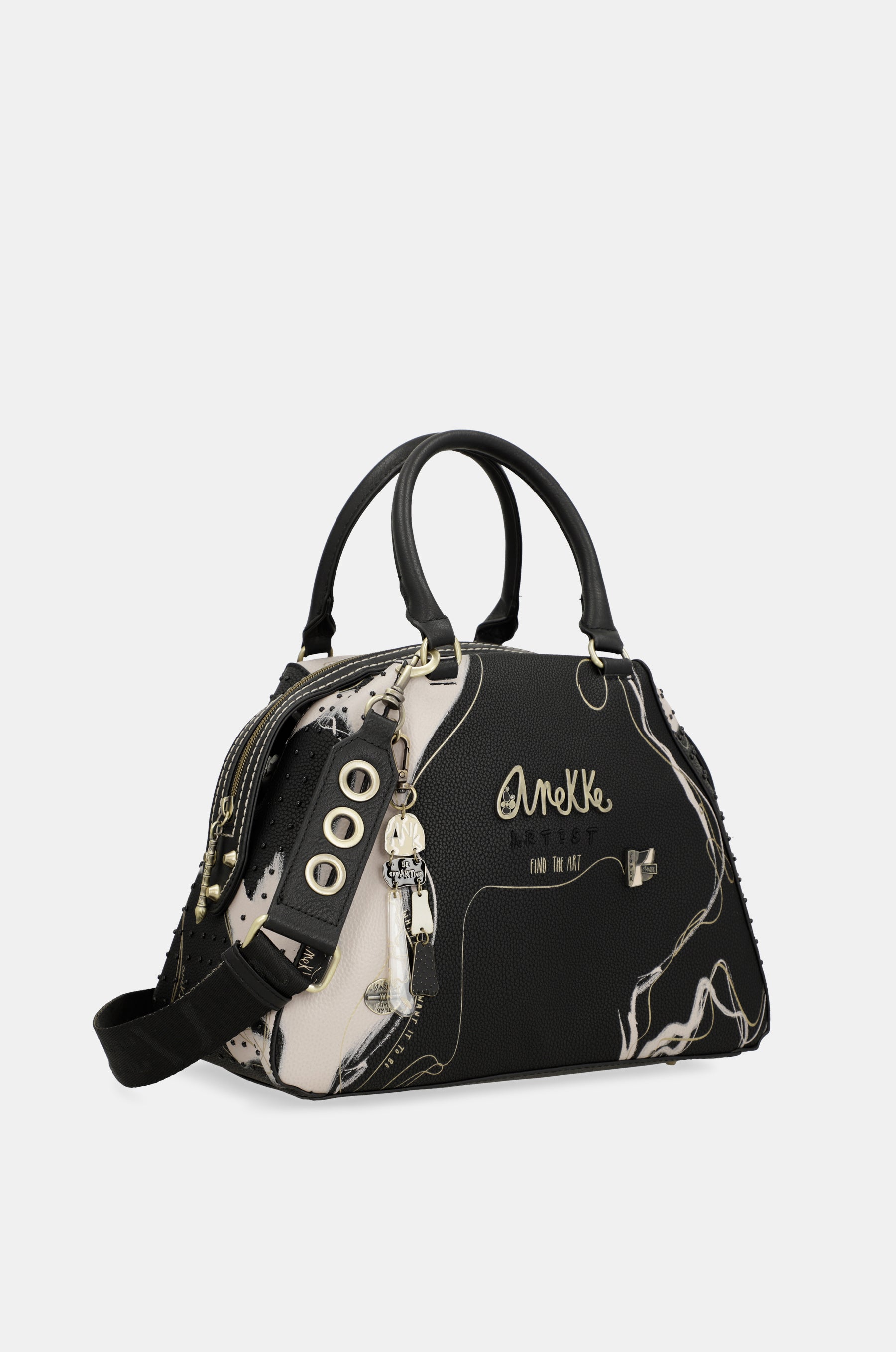 Nature Shodō black 2-handle shoulder bag
