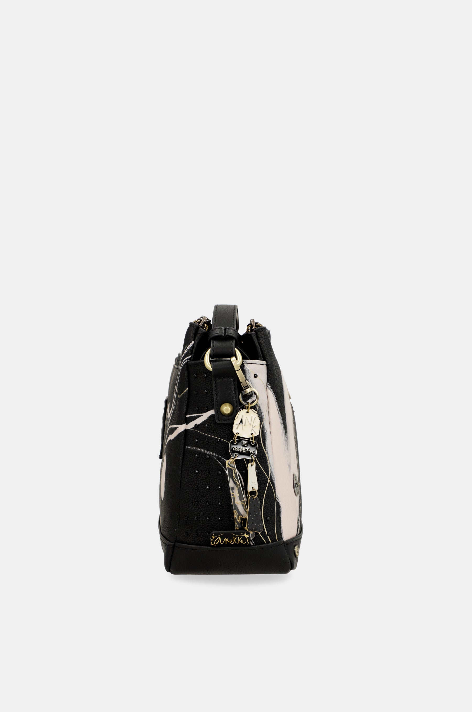 Nature Shodō black 3 compartment shoulder bag