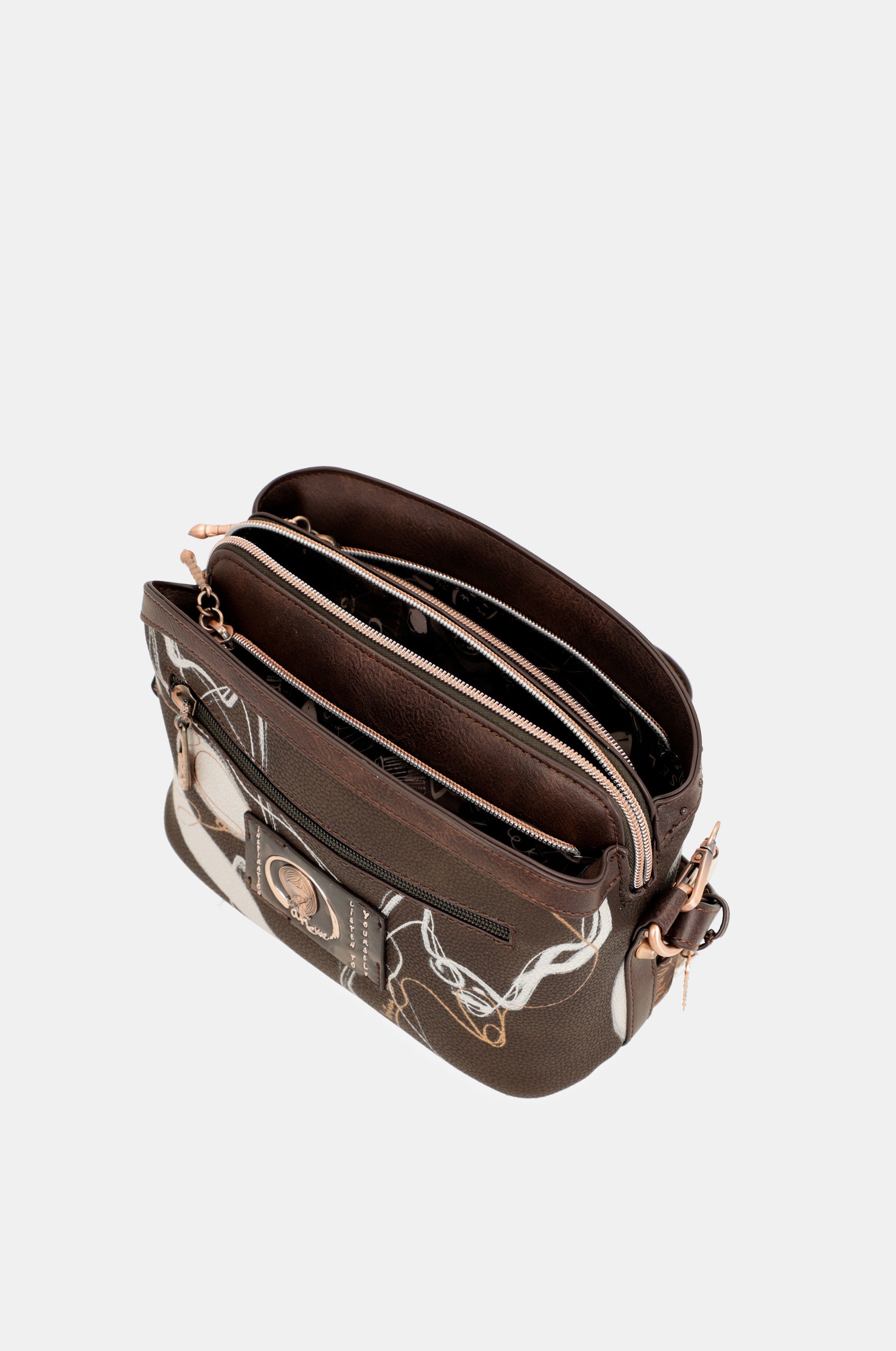 Nature Shodō brown 3 compartments shoulder bag