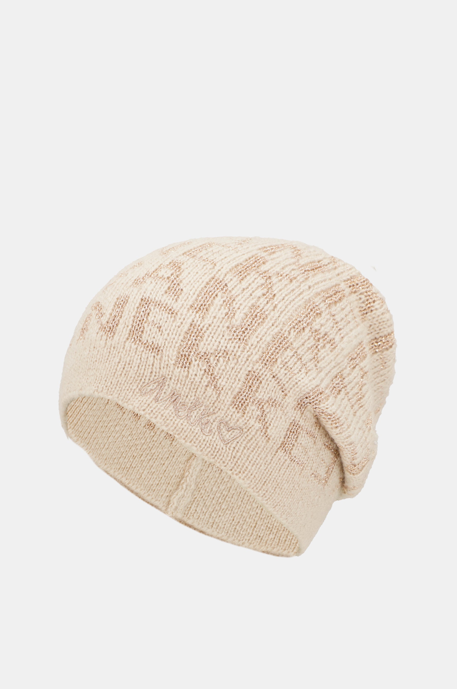Beige Contemporary Knit Hat