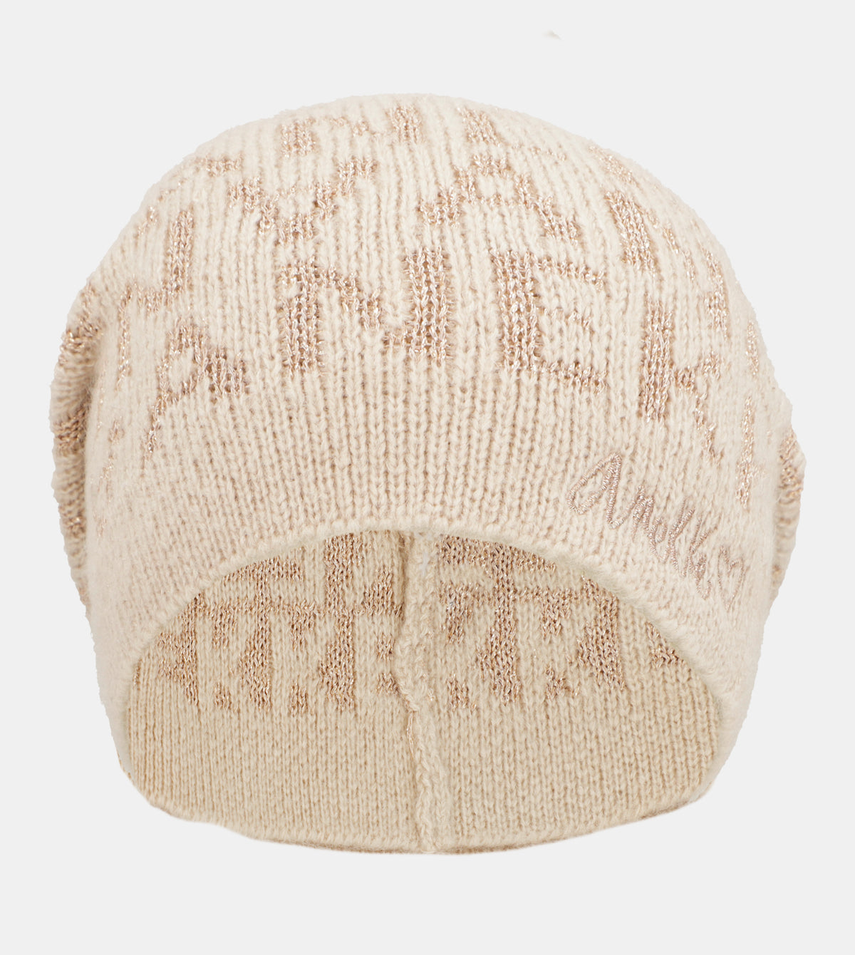 Beige Contemporary Knit Hat