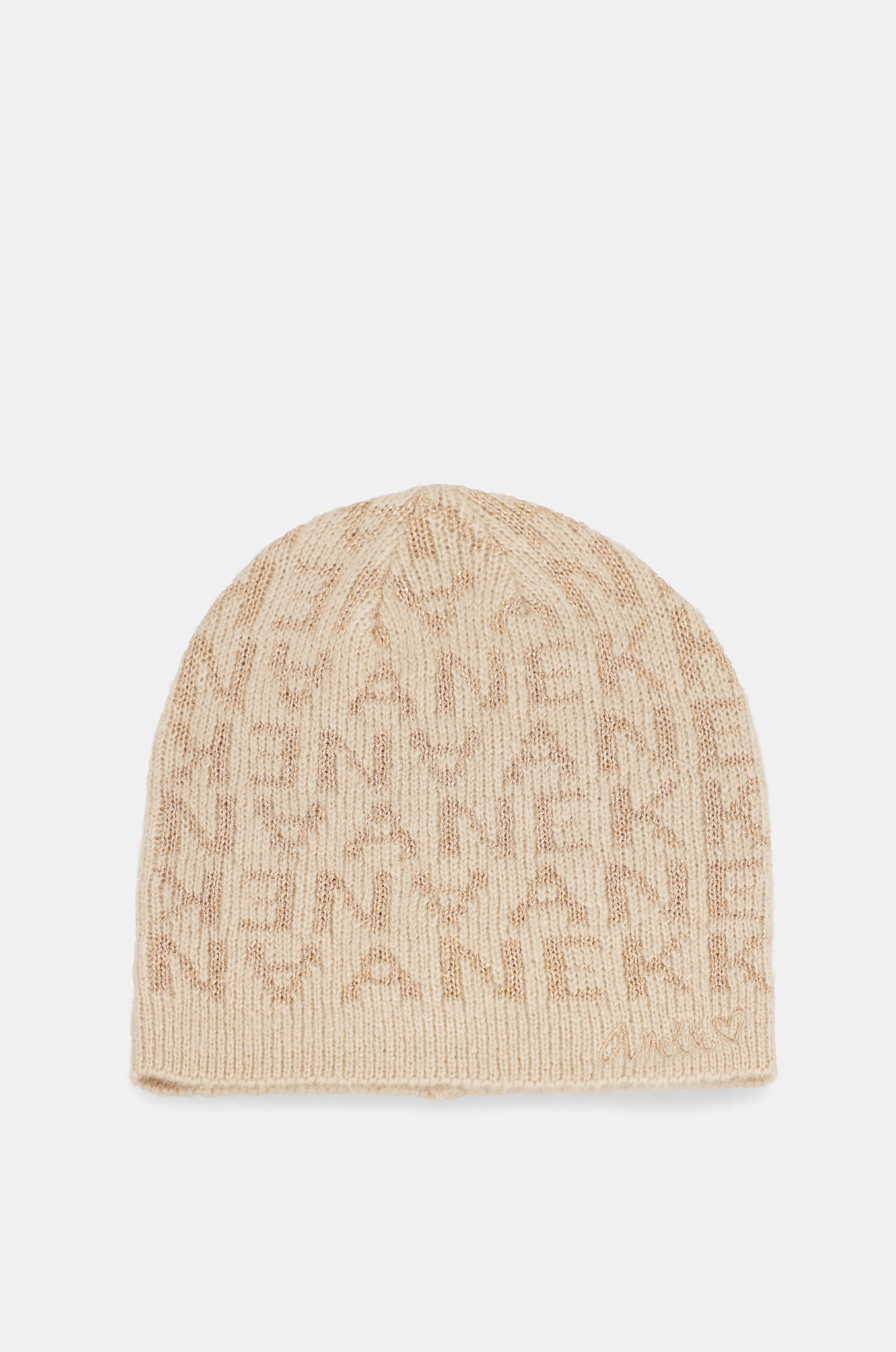 Beige Contemporary Knit Hat