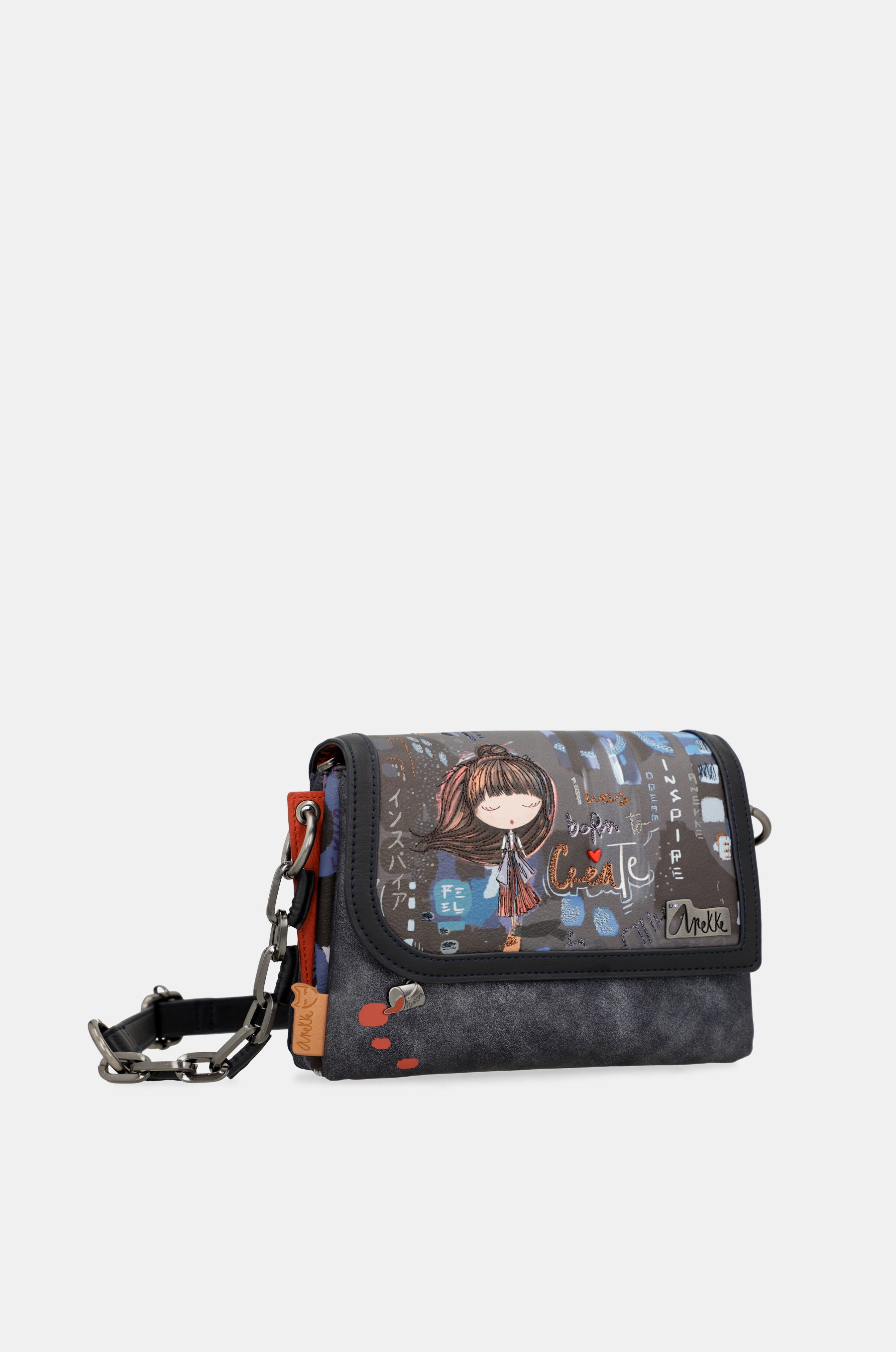 Contemporary flap shoulder bag