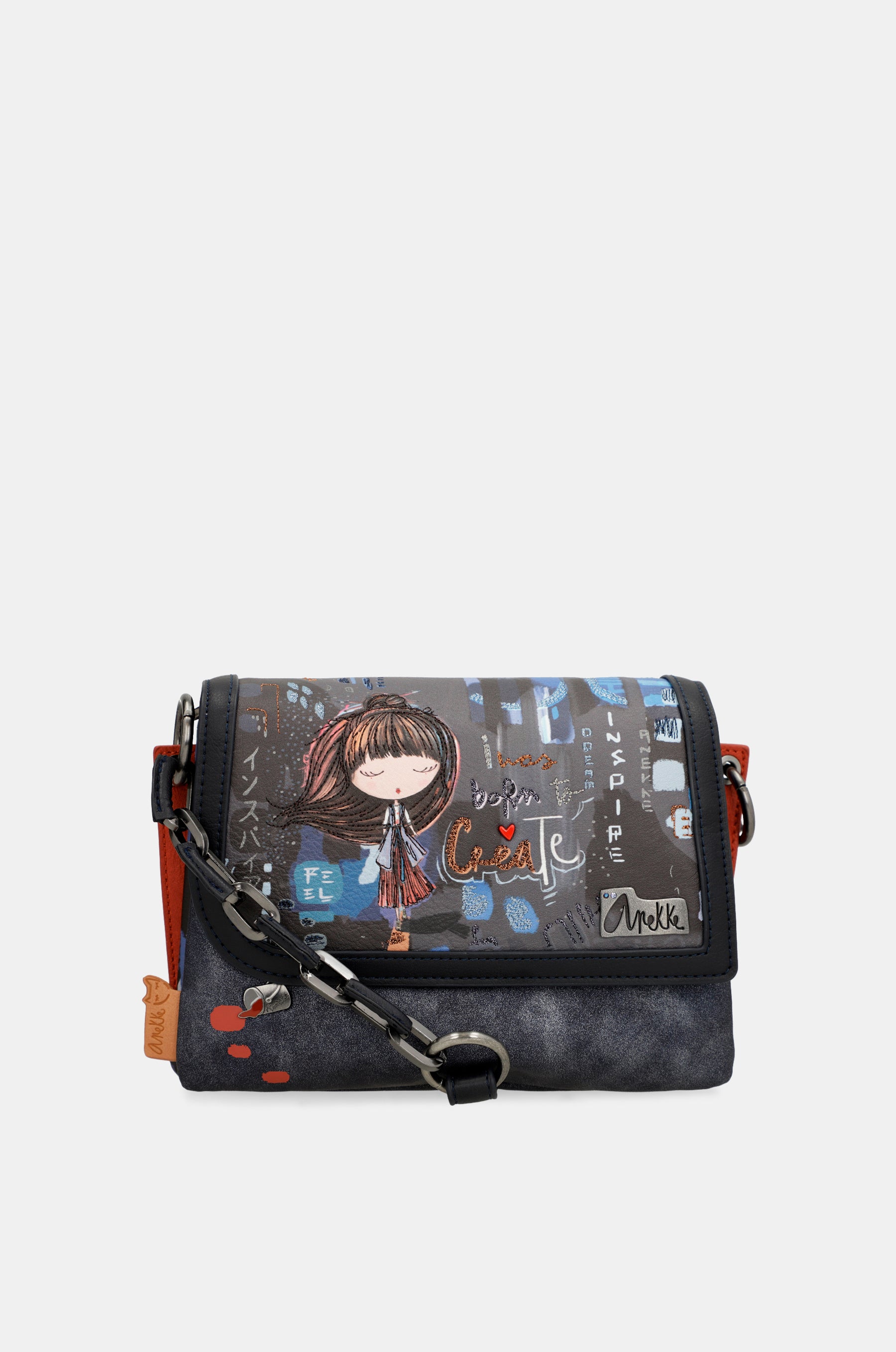 Contemporary flap shoulder bag
