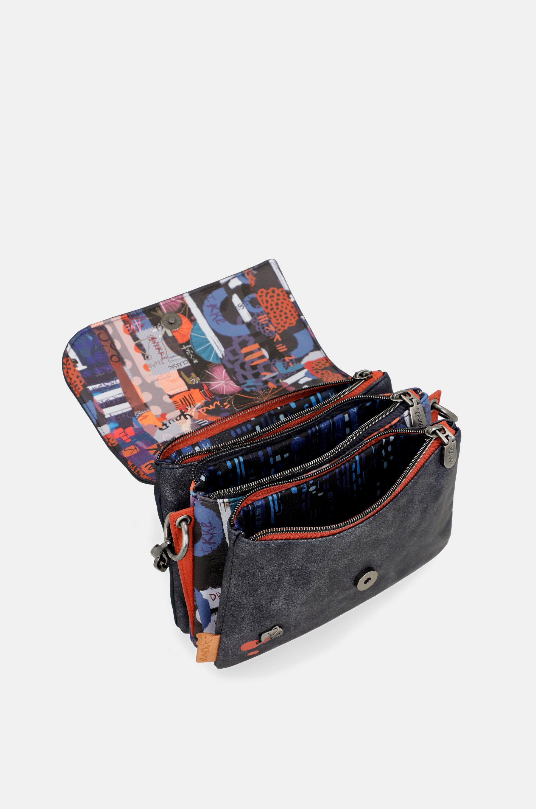 Contemporary flap shoulder bag