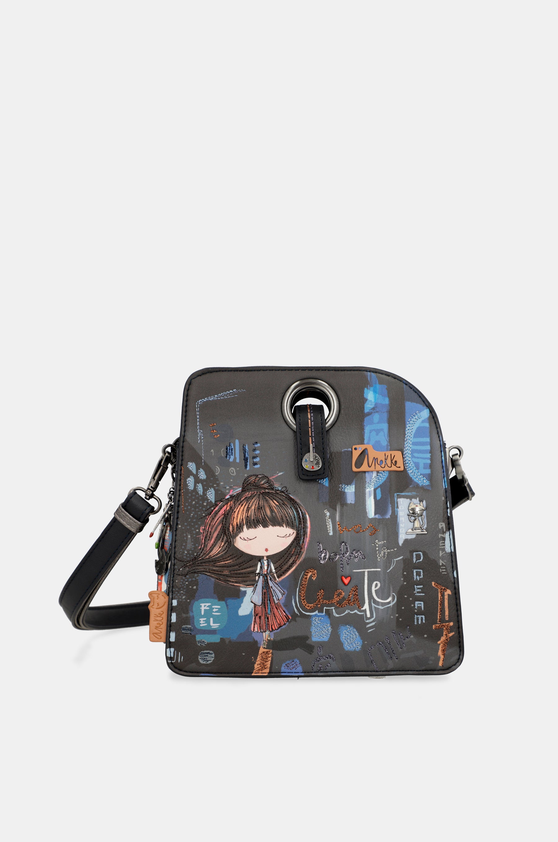 Contemporary Geometric 3 Compartment Shoulder Bag
