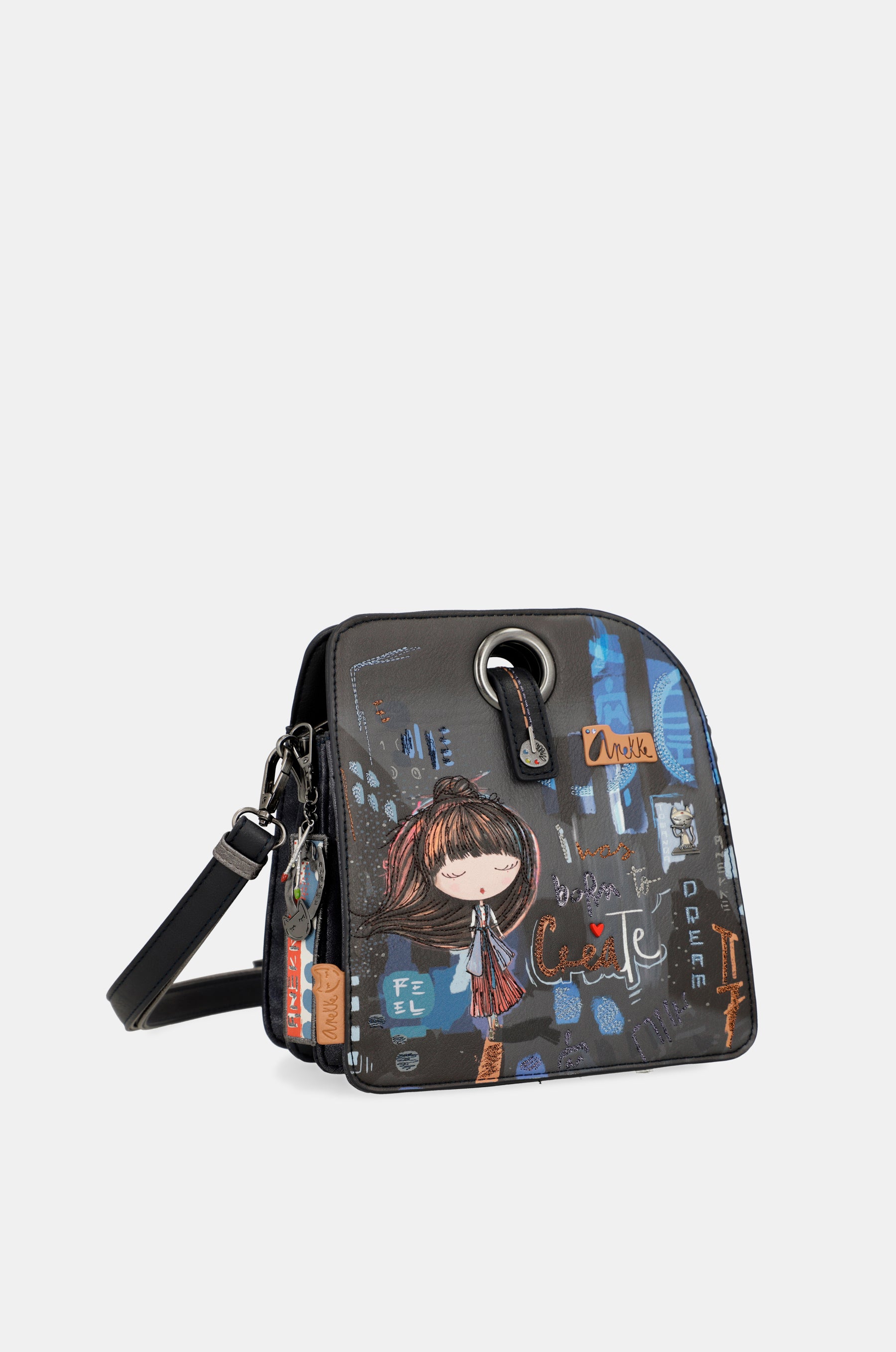 Contemporary Geometric 3 Compartment Shoulder Bag