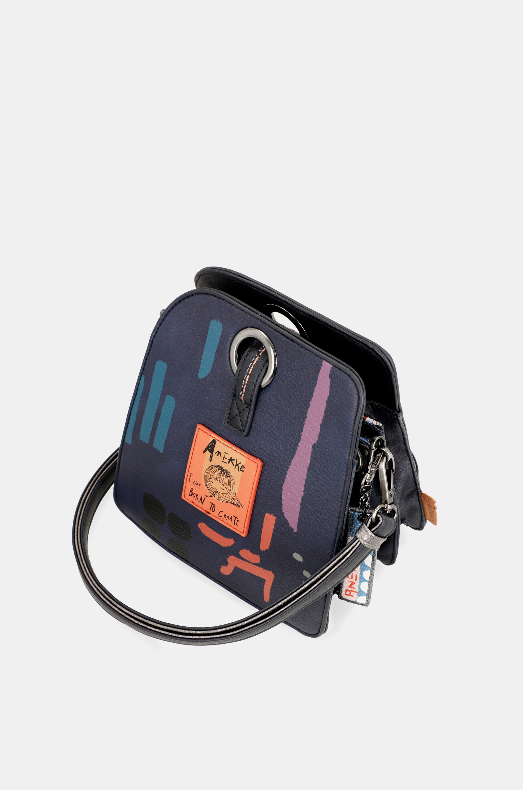 Contemporary Geometric 3 Compartment Shoulder Bag