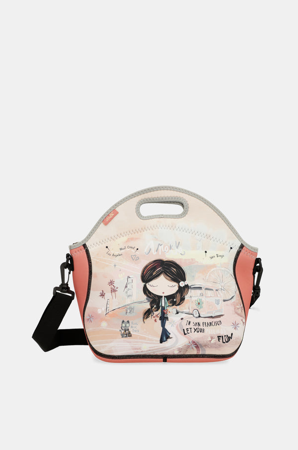 Peace & Love neoprene lunch bag