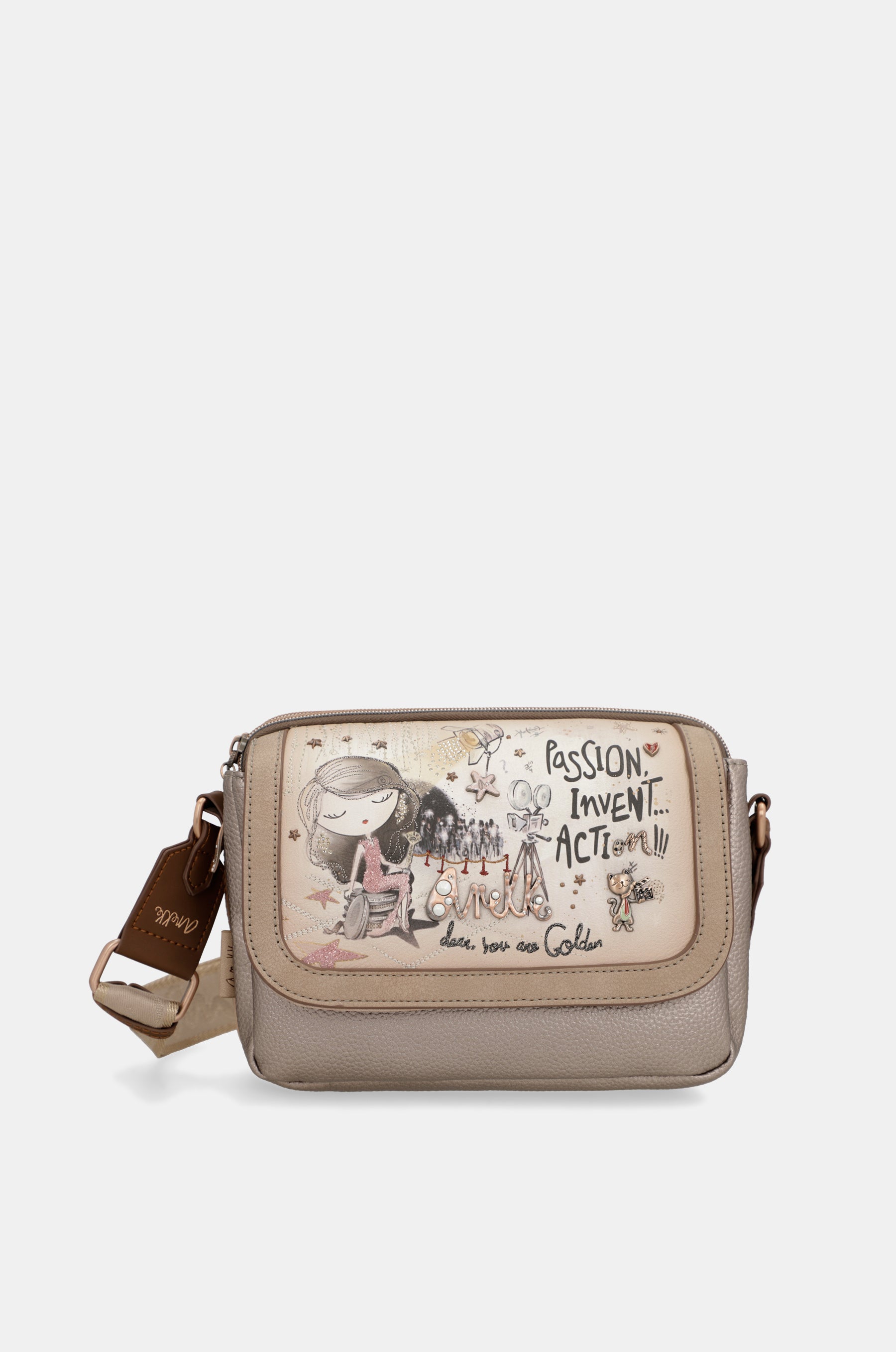 Anekke Bandolera Hollywood - Borsa A Tracolla Donna In Poliestere, Blu Navy, Ispirata A Hedy Lamarr