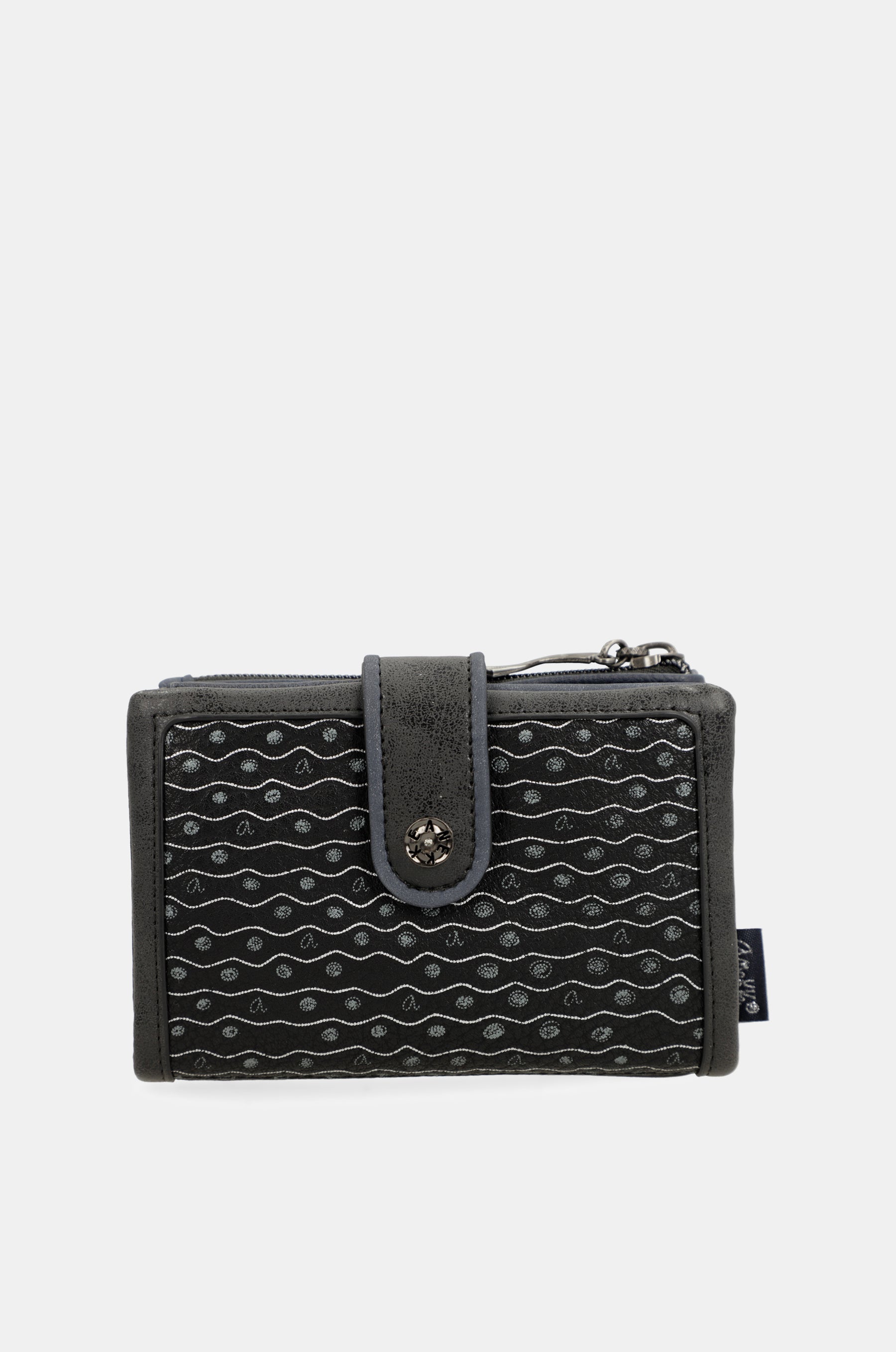 Studio navy blue flexible medium RFID wallet