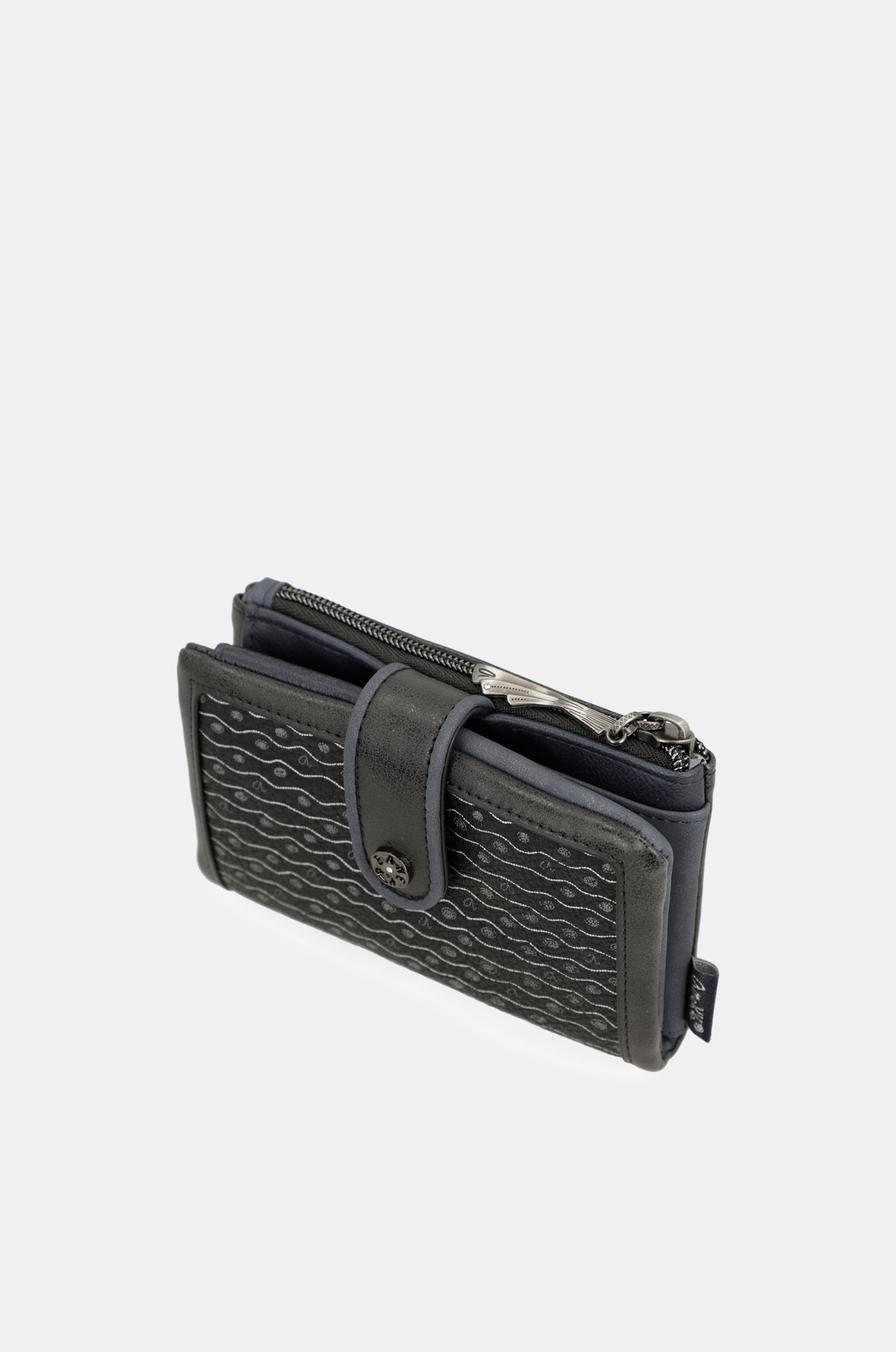 Studio navy blue flexible medium RFID wallet