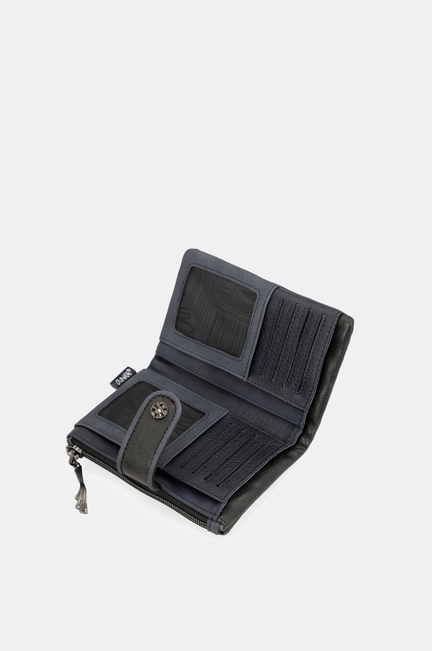 Studio navy blue flexible medium RFID wallet
