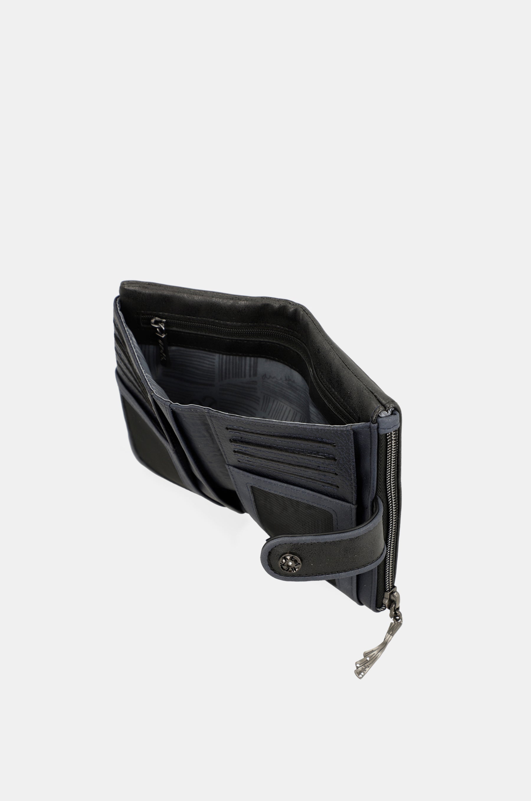 Studio navy blue flexible medium RFID wallet