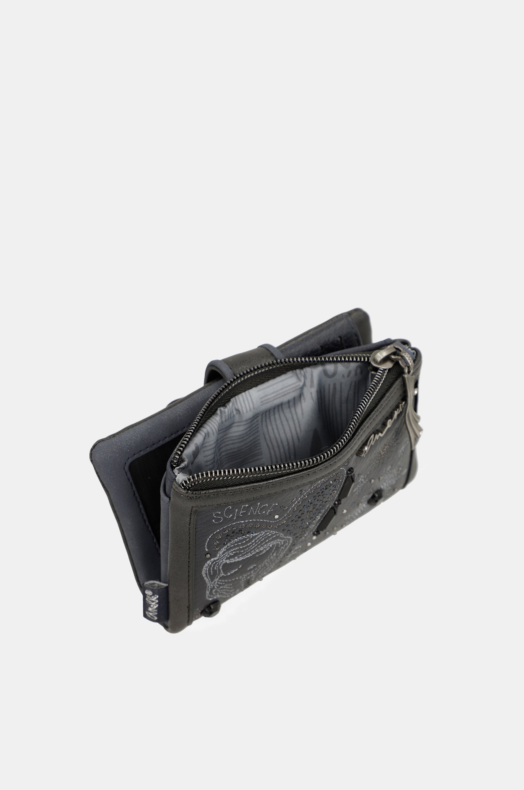 Studio navy blue flexible medium RFID wallet
