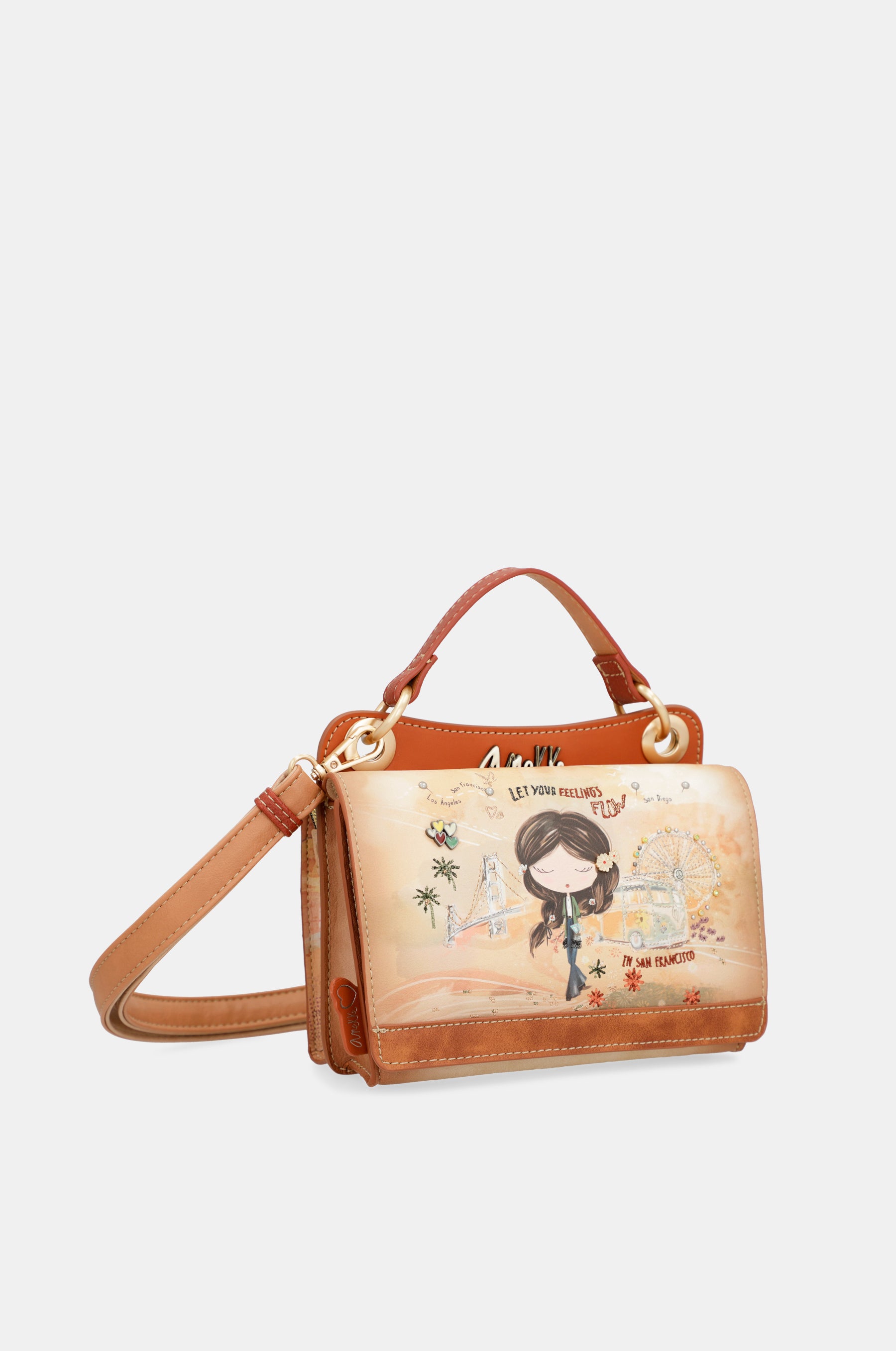 Peace & Love camel mini bag