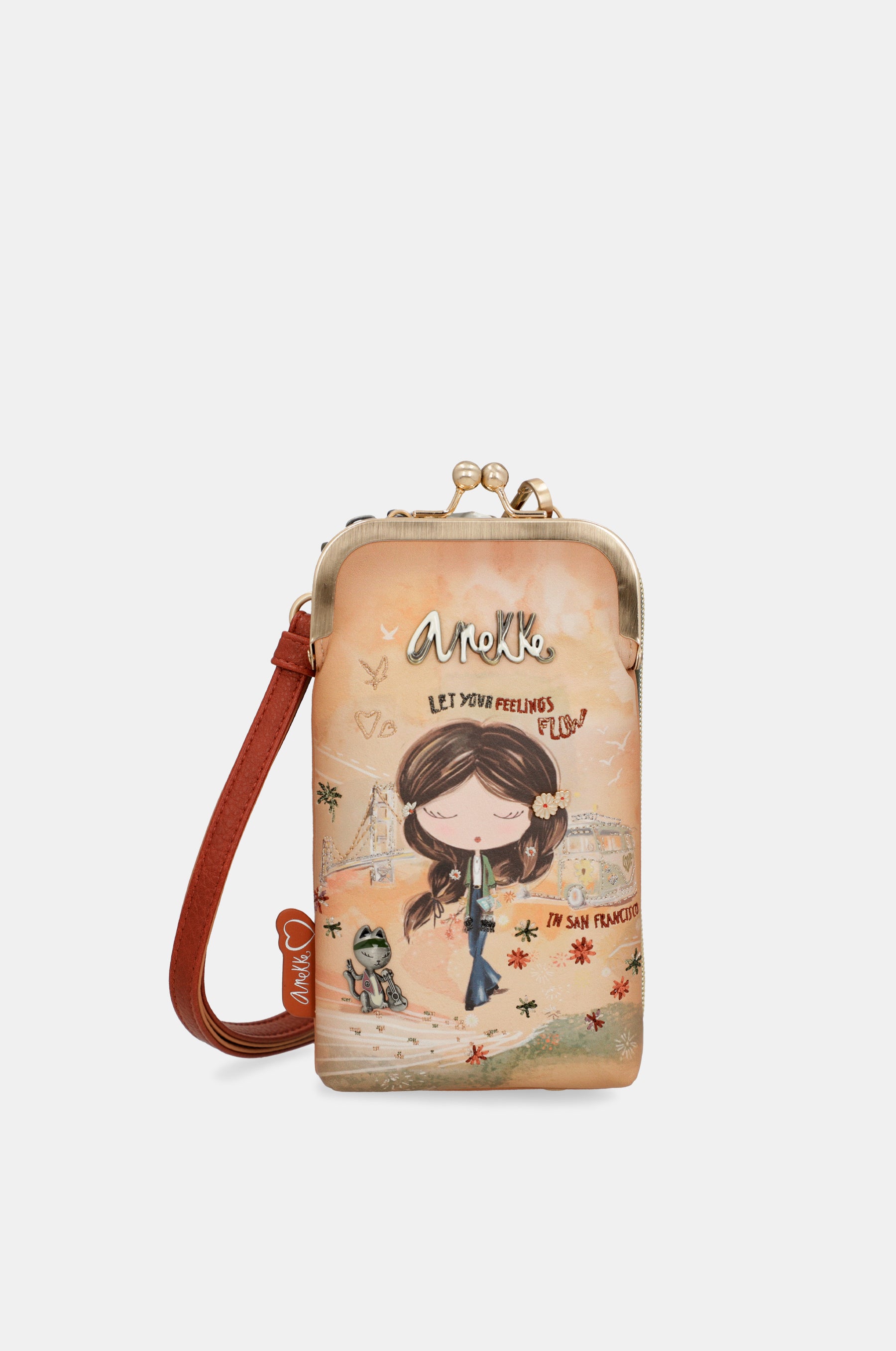 Peace & Love camel 3-in-1 RFID wallet bag