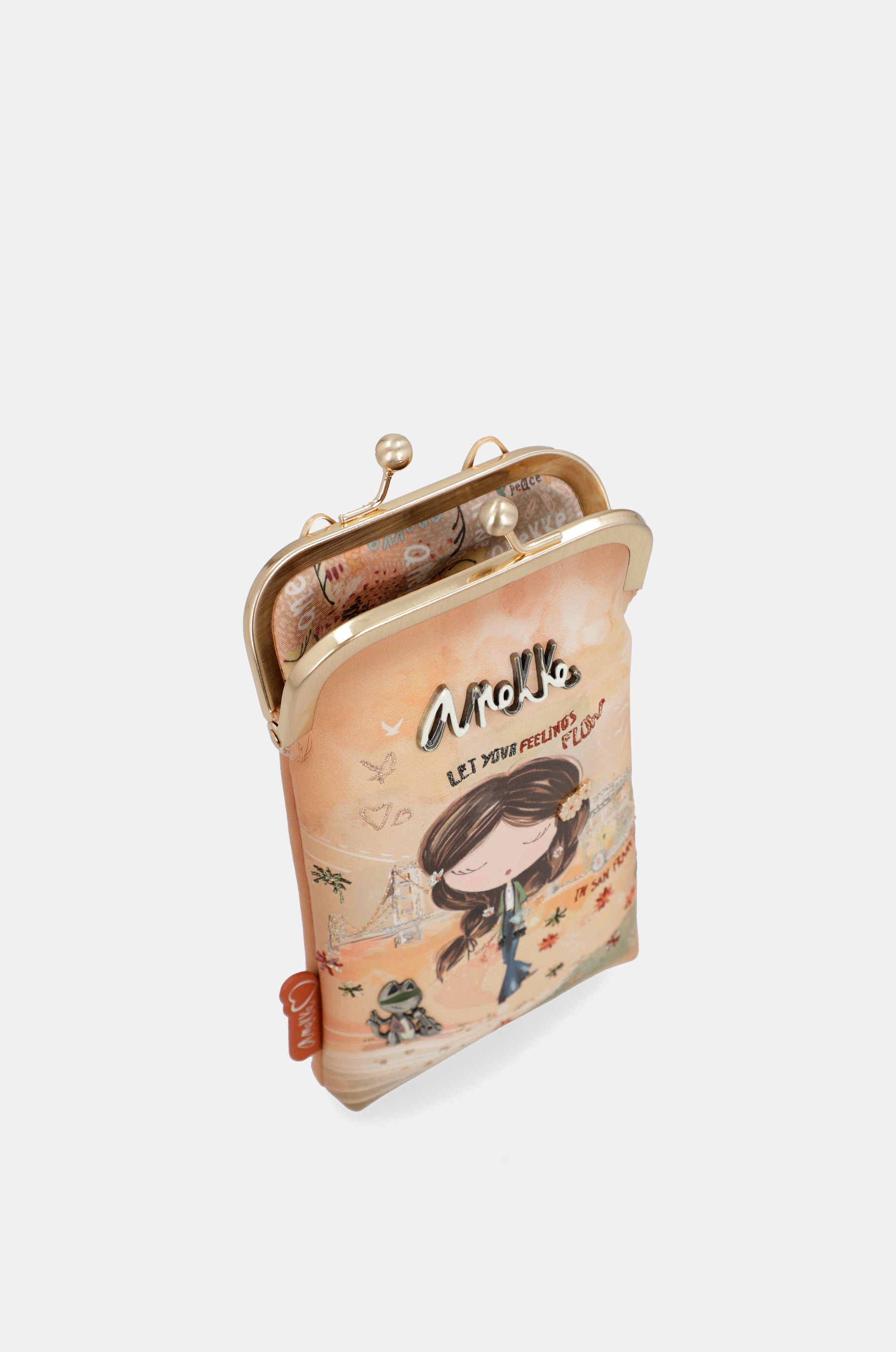 Peace & Love camel 3-in-1 RFID wallet bag