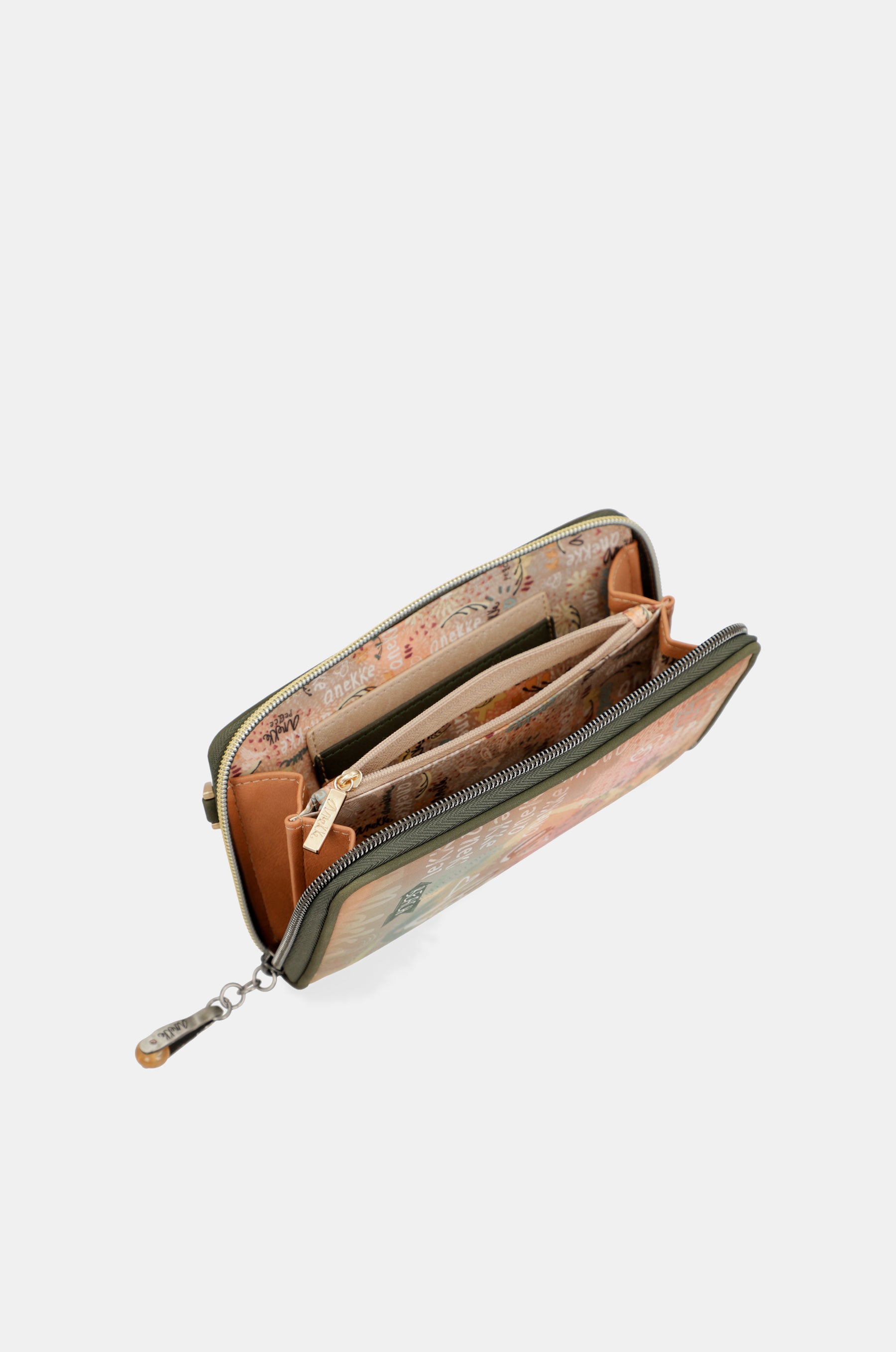 Peace & Love camel 3-in-1 RFID wallet bag