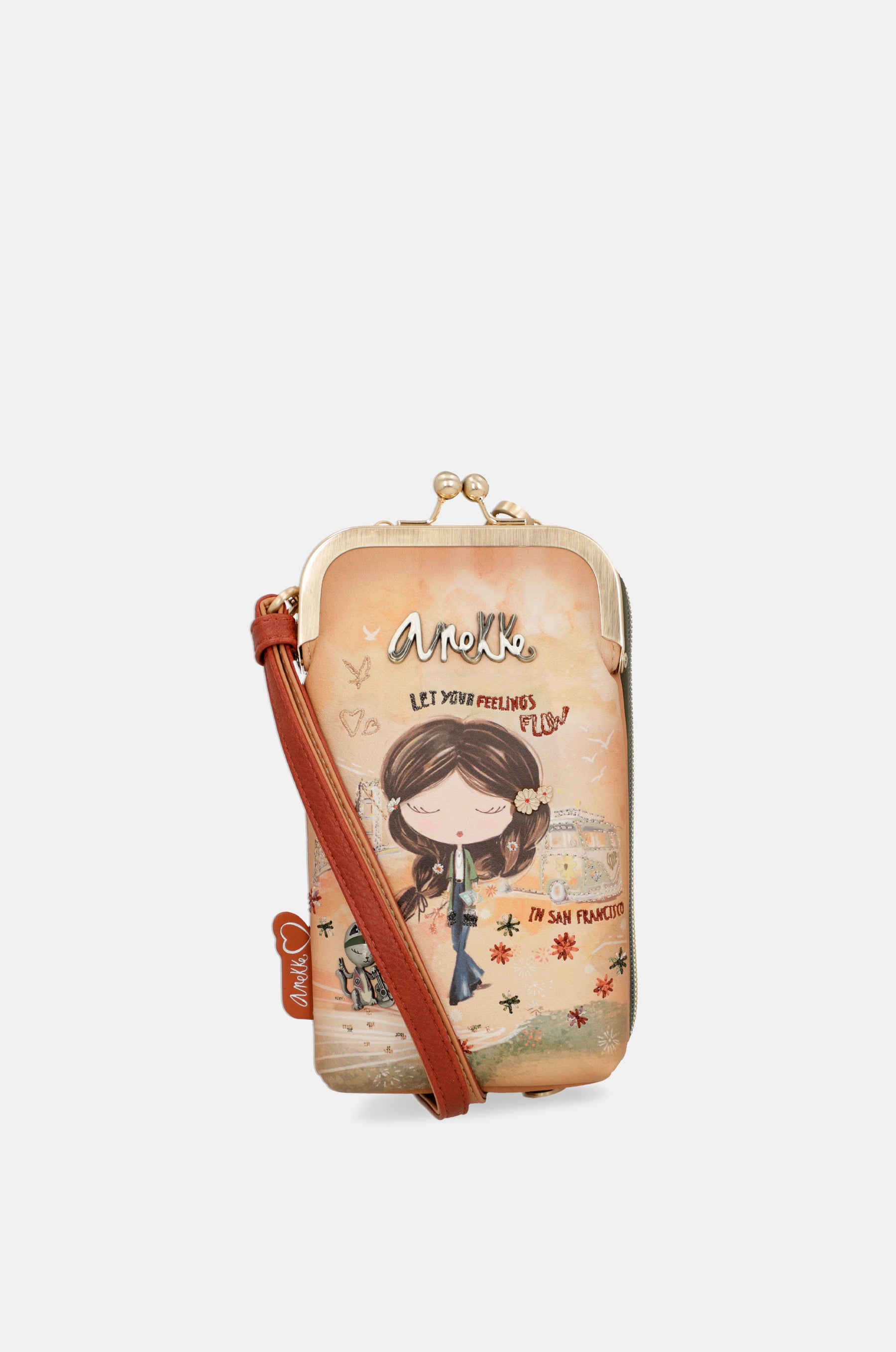 Peace & Love camel 3-in-1 RFID wallet bag