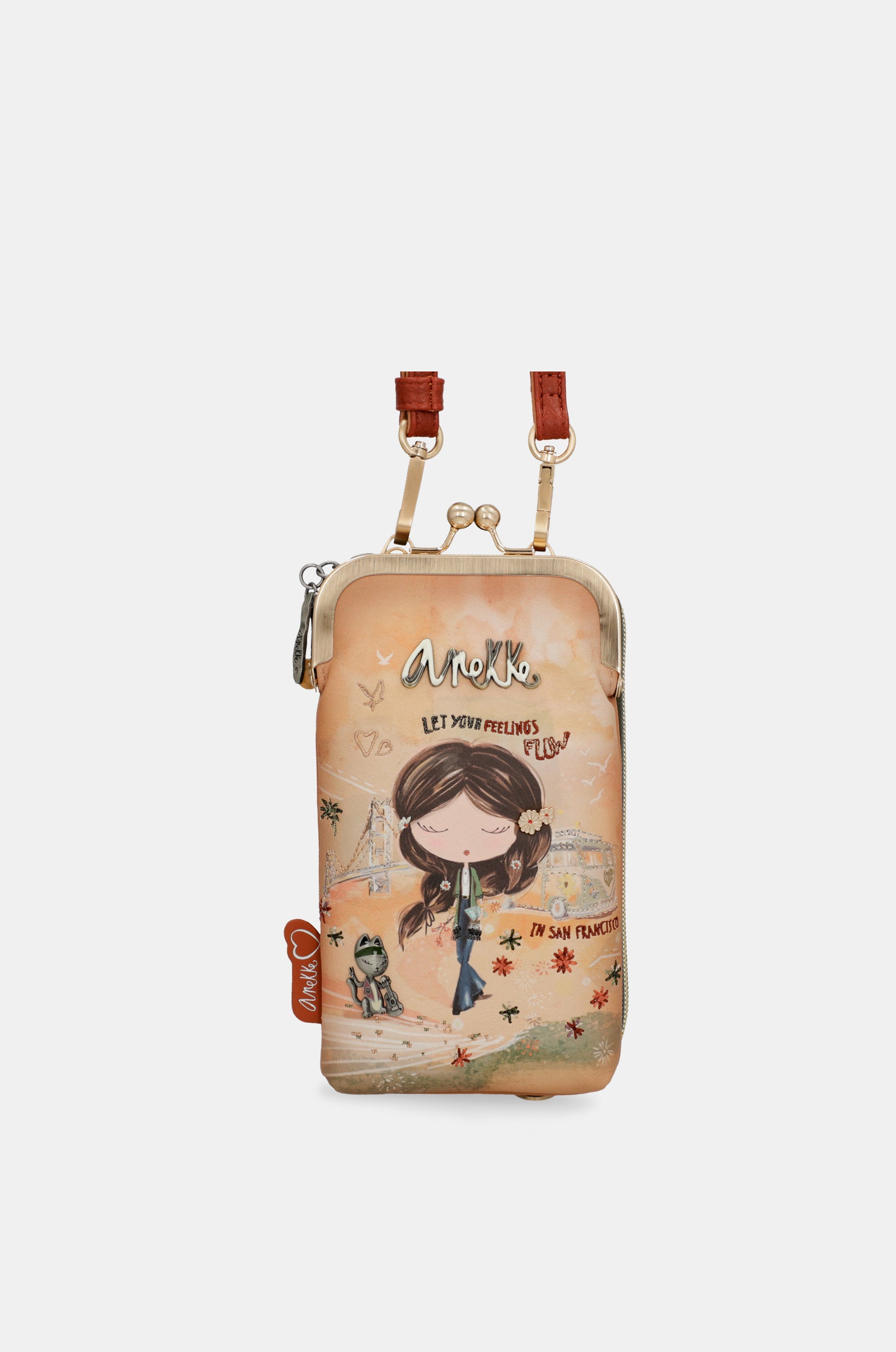 Peace & Love camel 3-in-1 RFID wallet bag