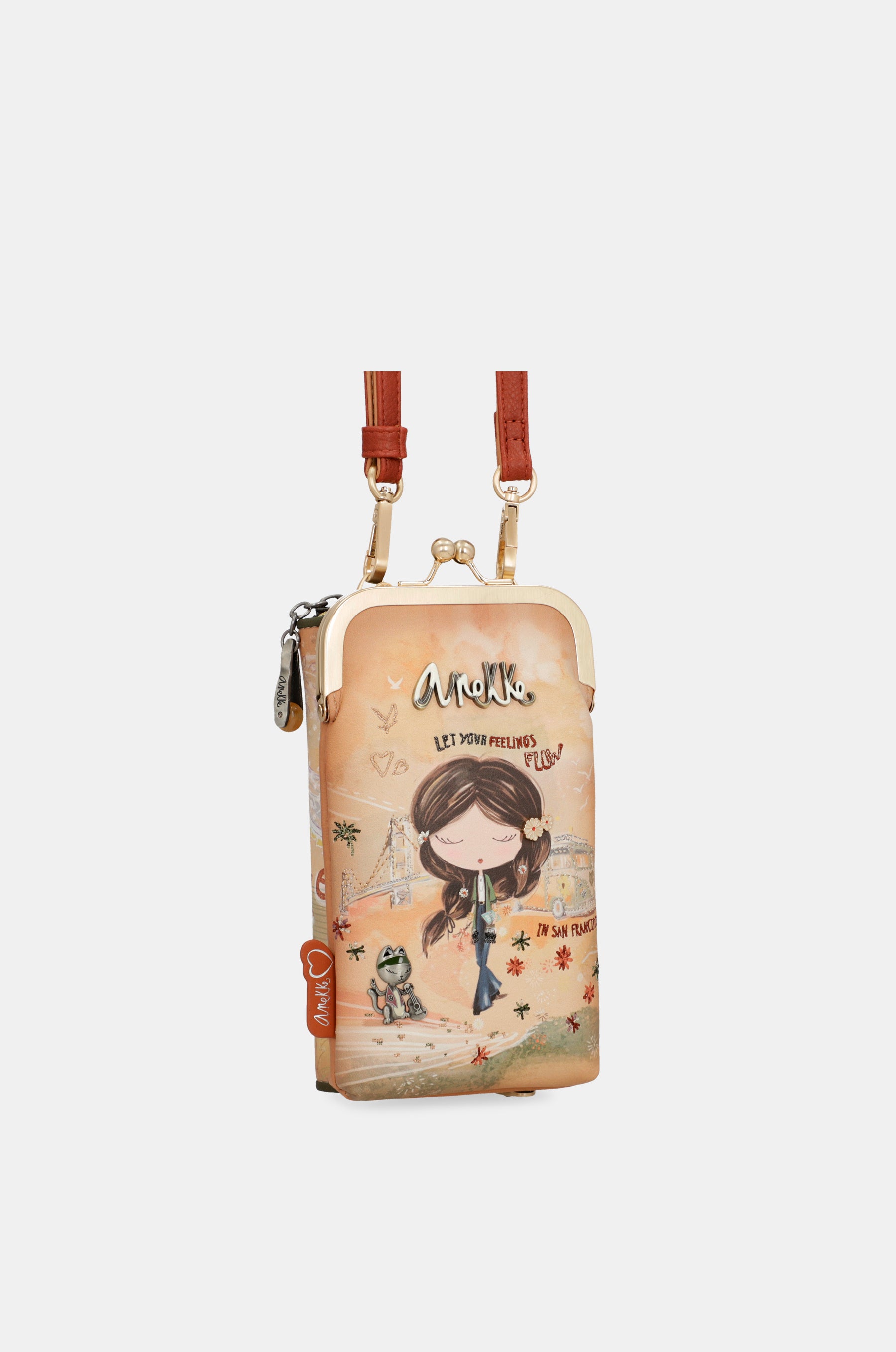 Peace & Love camel 3-in-1 RFID wallet bag